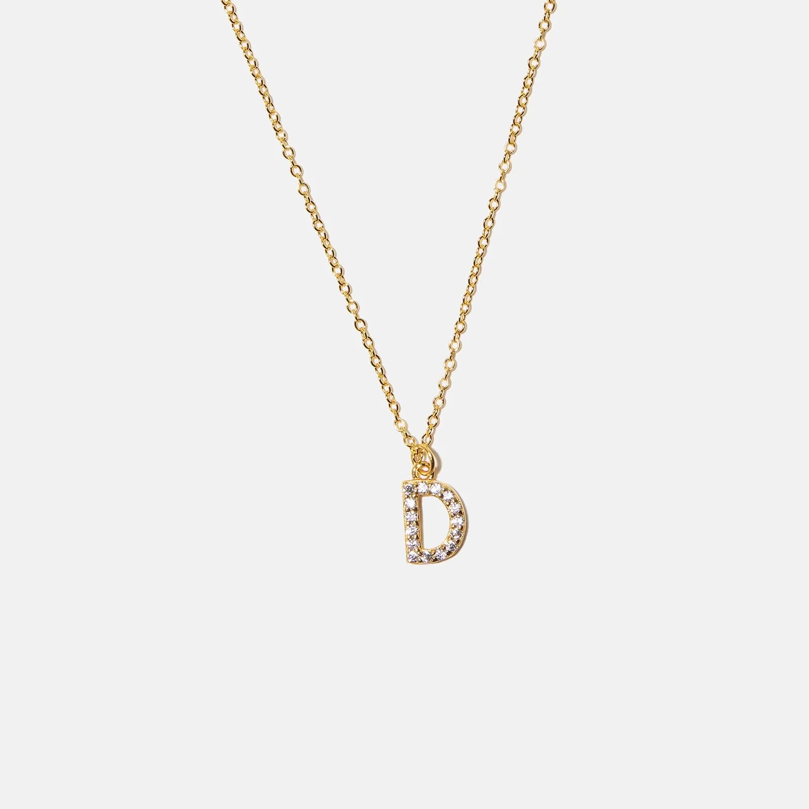 Guldpläterat halsband bokstav D - 42+3 cm