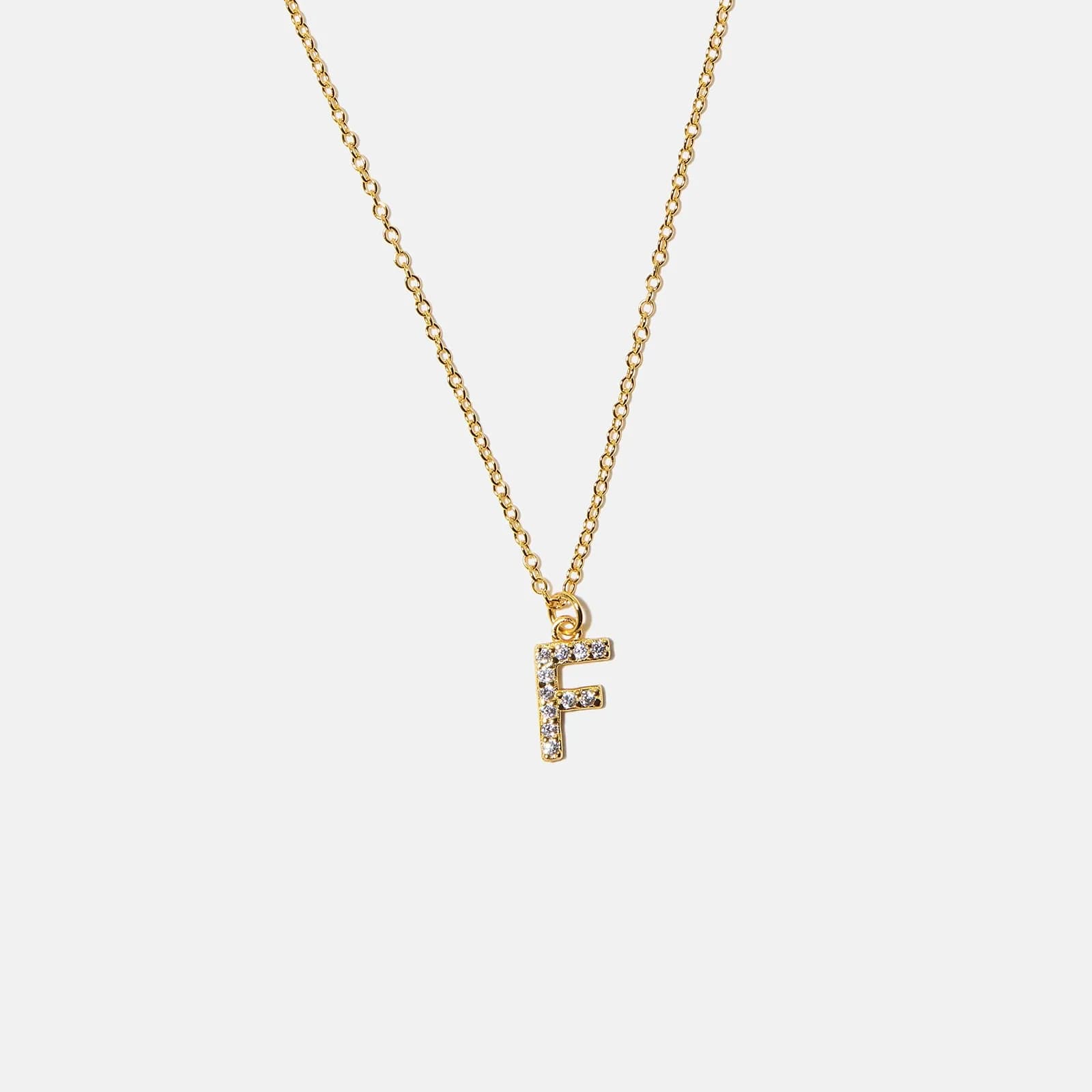 Guldpläterat halsband bokstav F - 42+3 cm 1