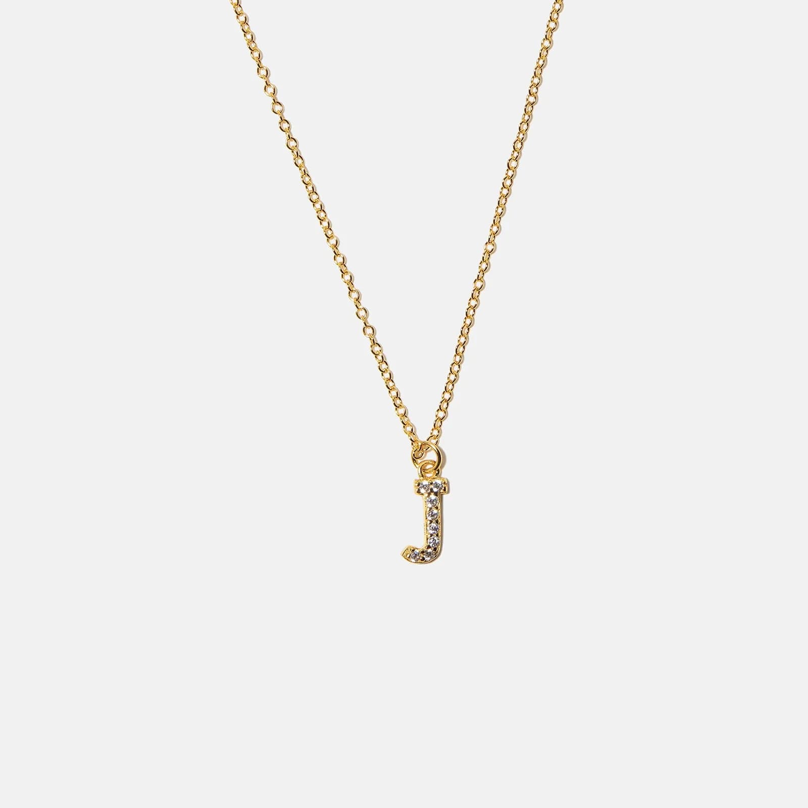 Guldpläterat halsband bokstav J - 42+3 cm 1