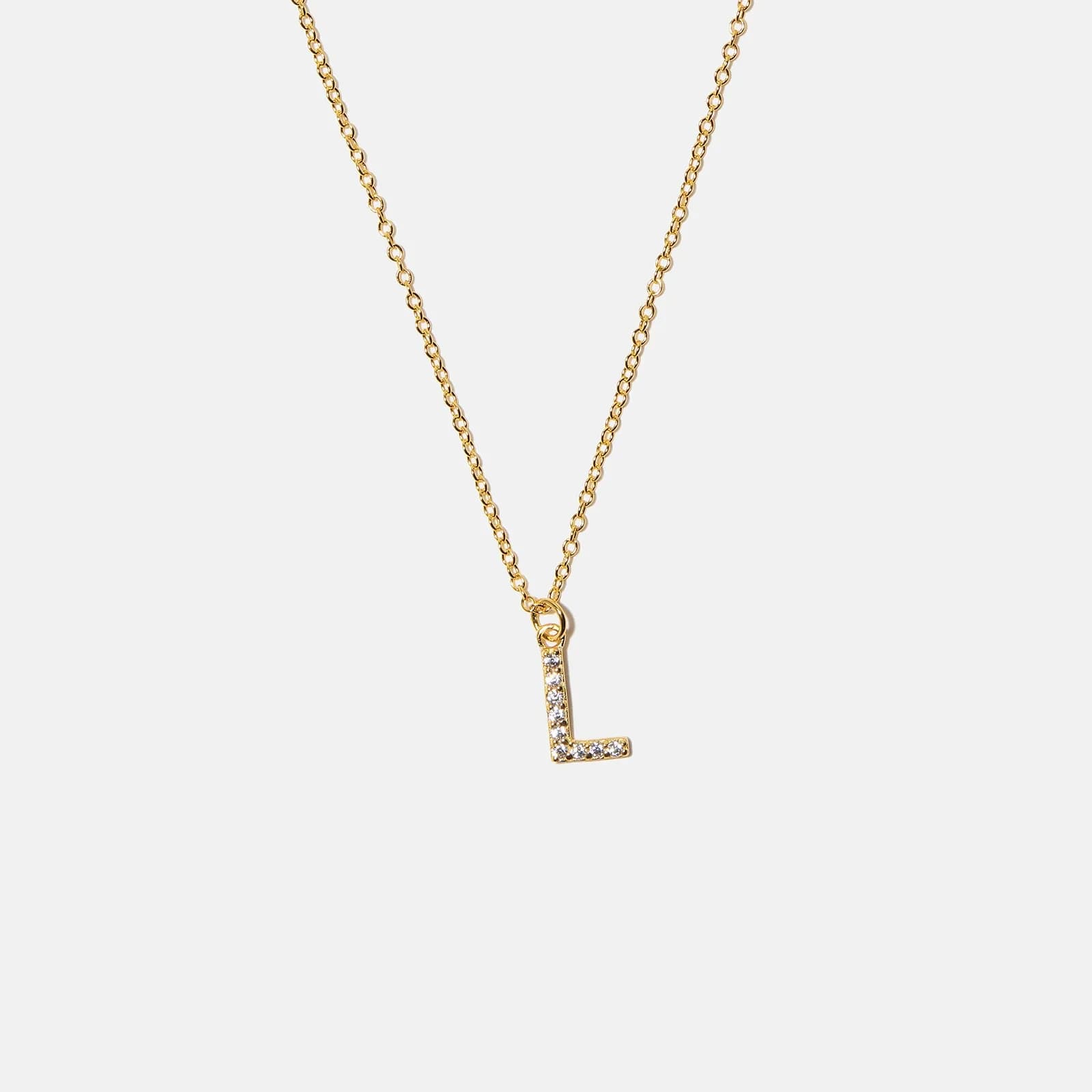 Guldpläterat halsband bokstav L - 42+3 cm 1