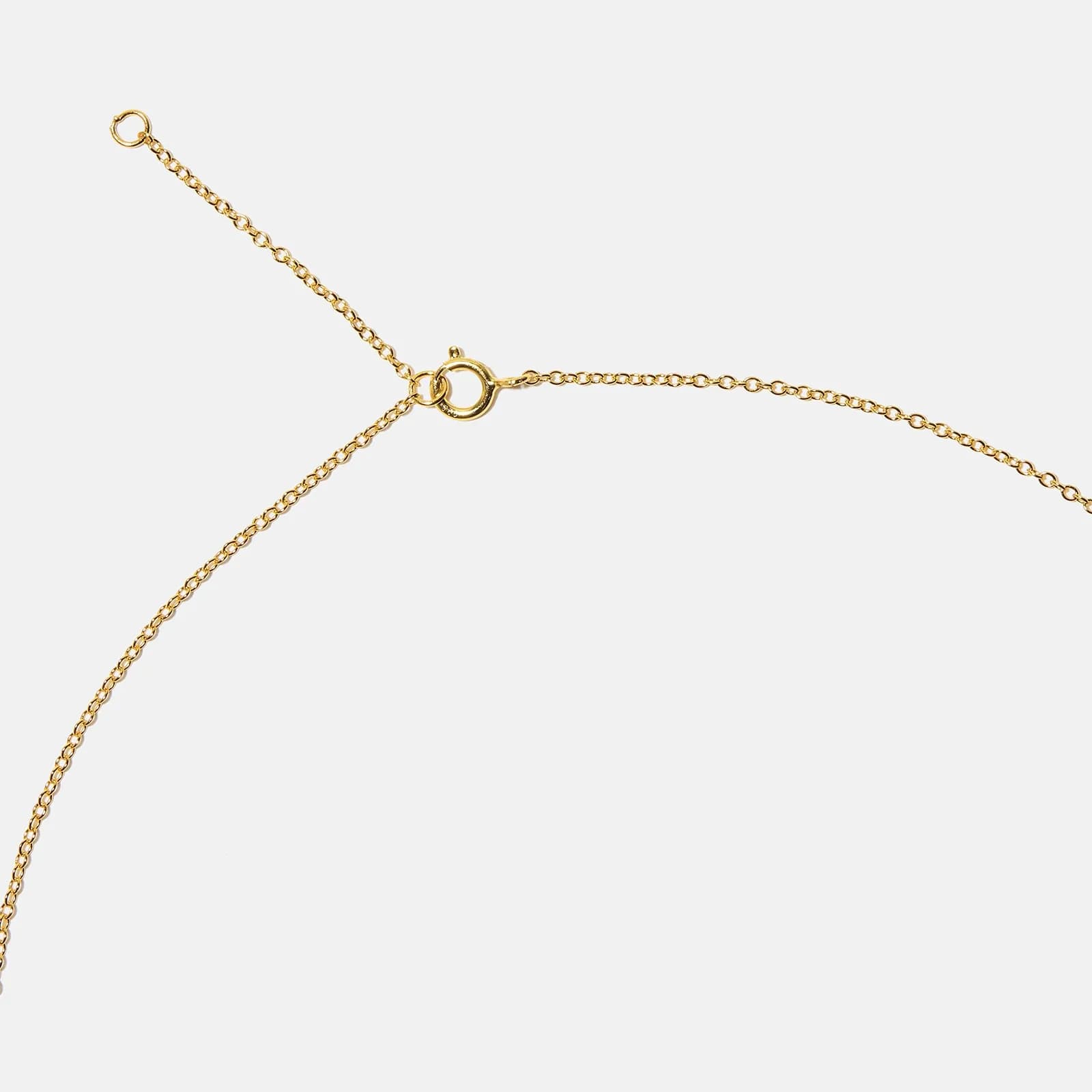 Guldpläterat halsband bokstav W - 42+3 cm 4