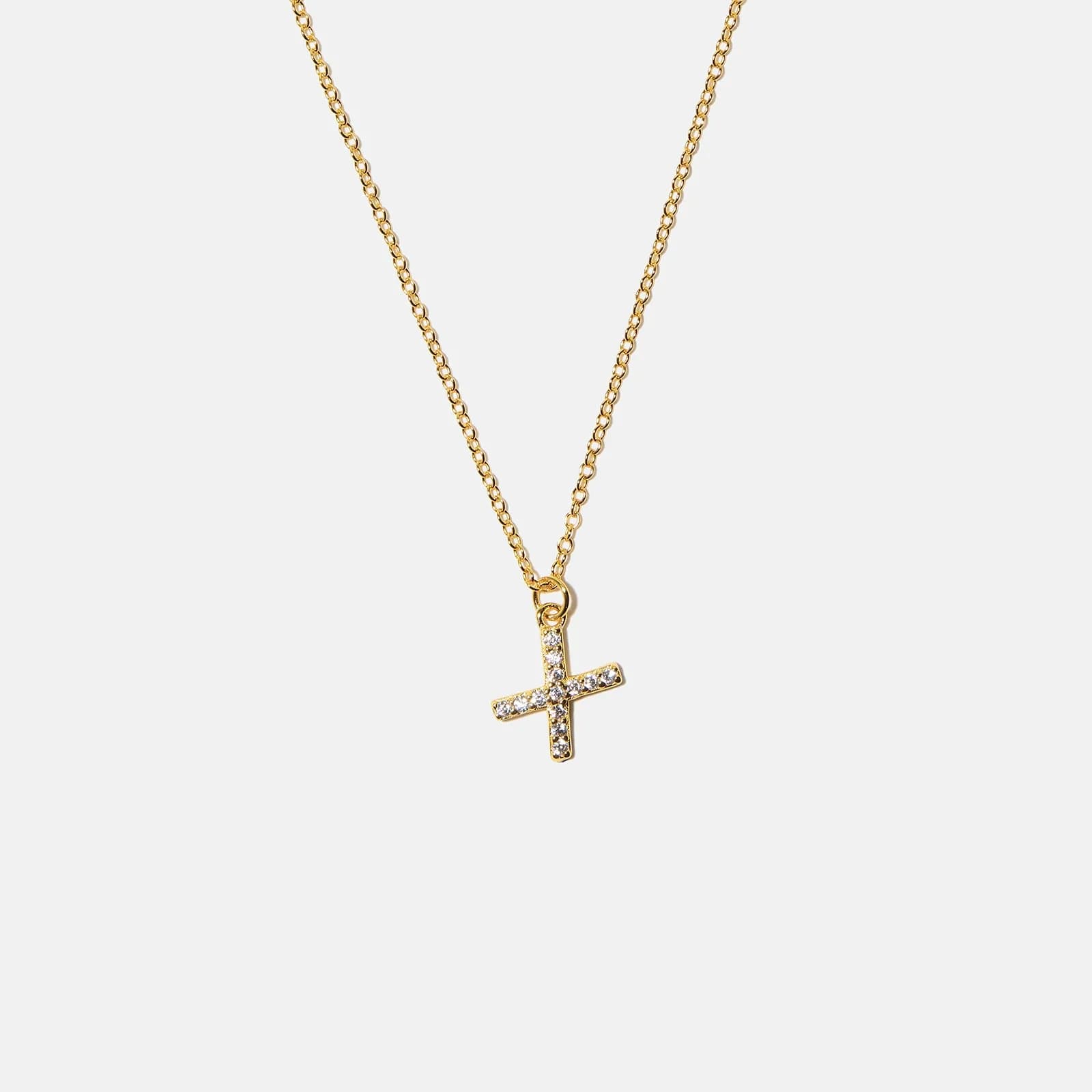 Guldpläterat halsband bokstav X - 42+3 cm