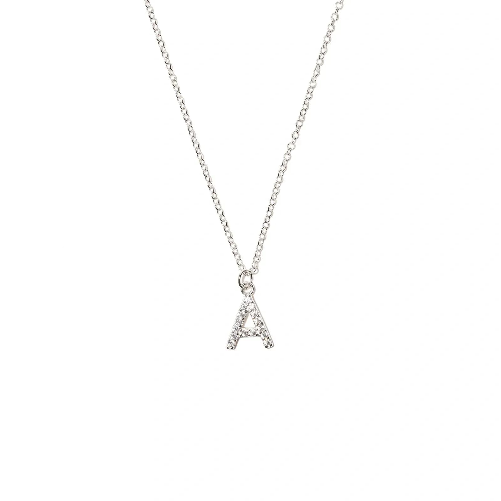 Halsband äkta silver, bokstav A - 42+3 cm