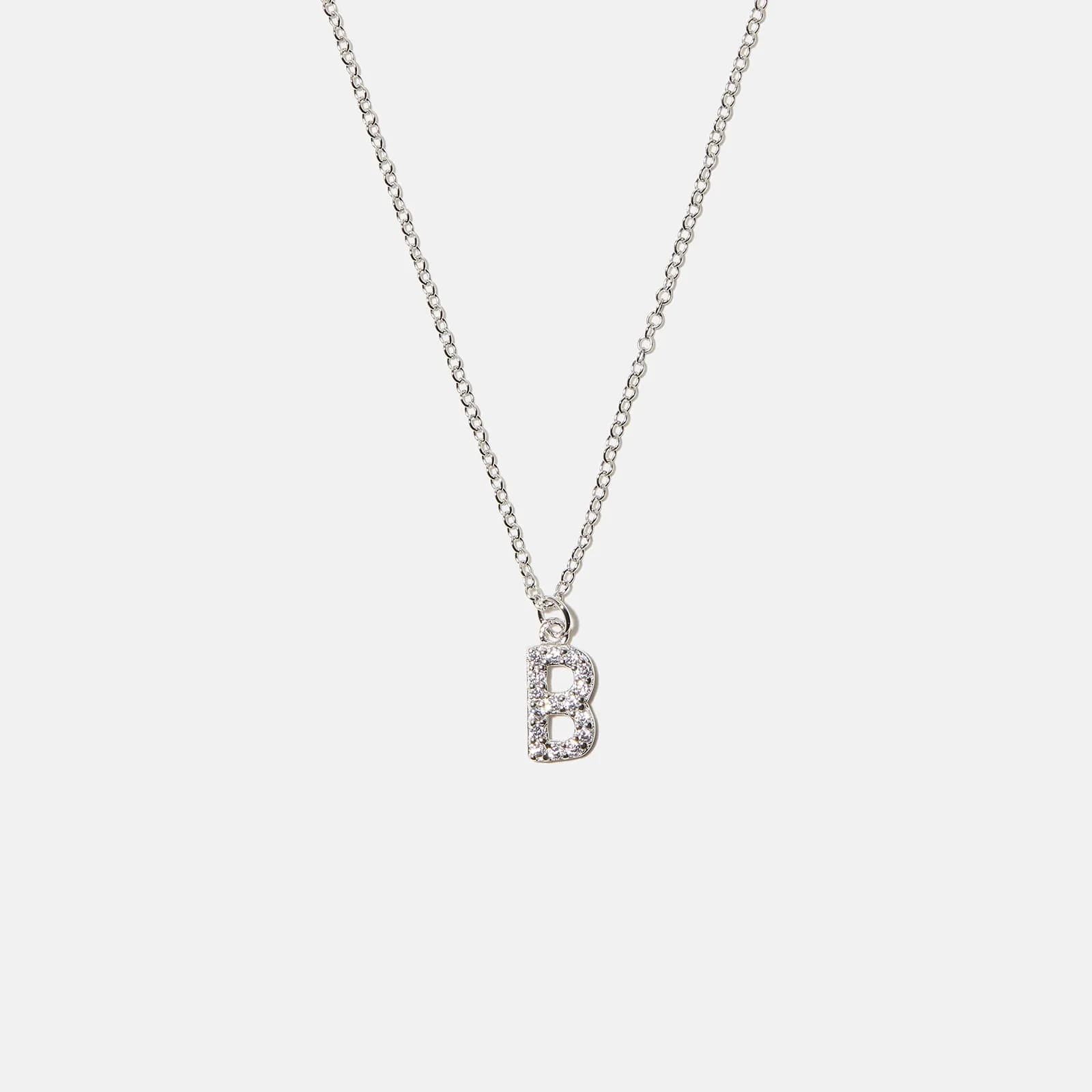 Halsband äkta silver, bokstav B - 42+3 cm 1