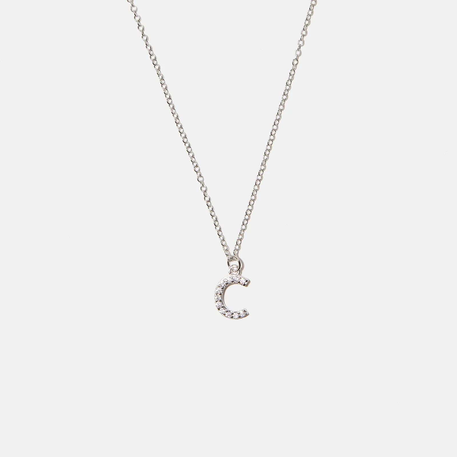 Halsband äkta silver, bokstav C - 42+3 cm
