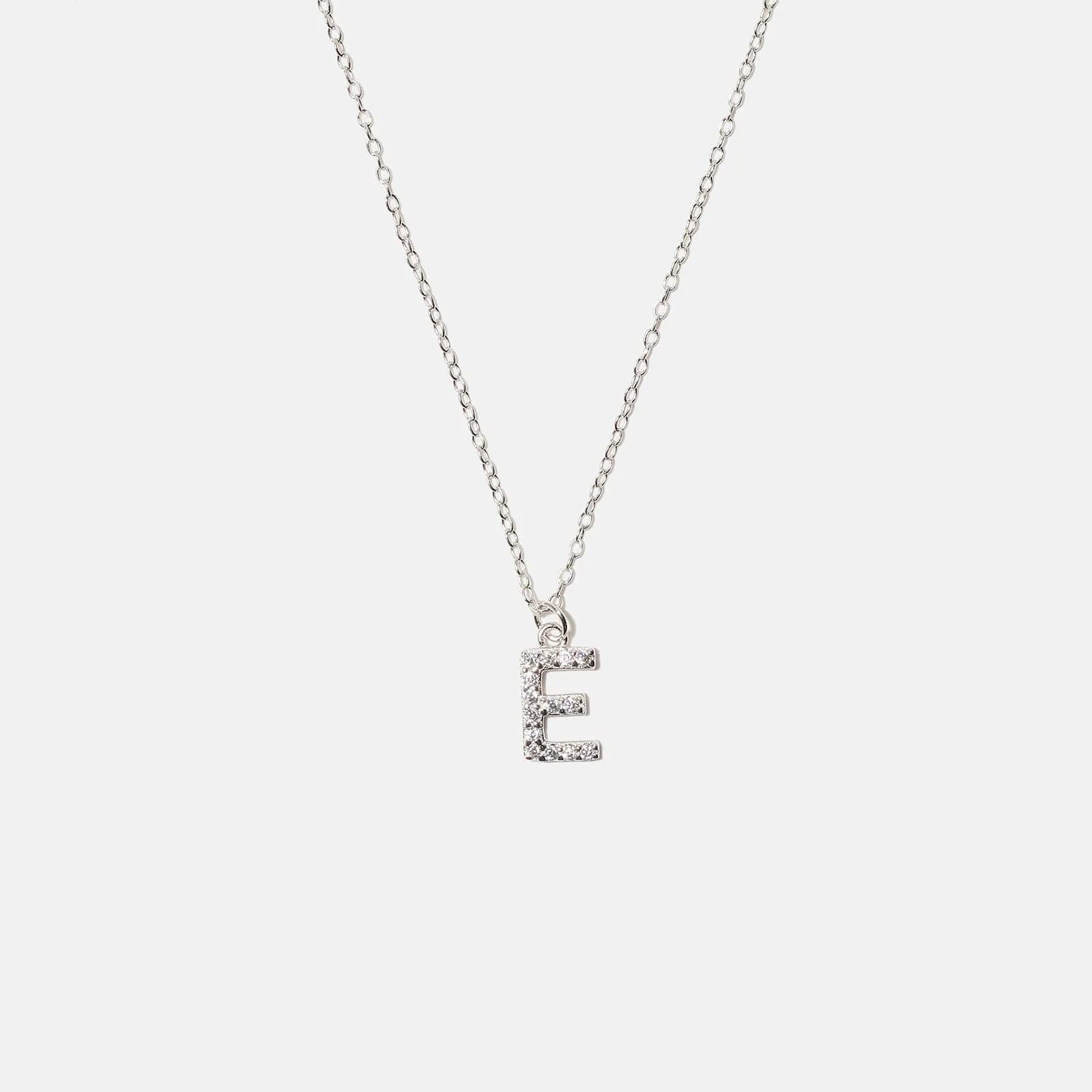 Halsband äkta silver, bokstav E - 42+3 cm