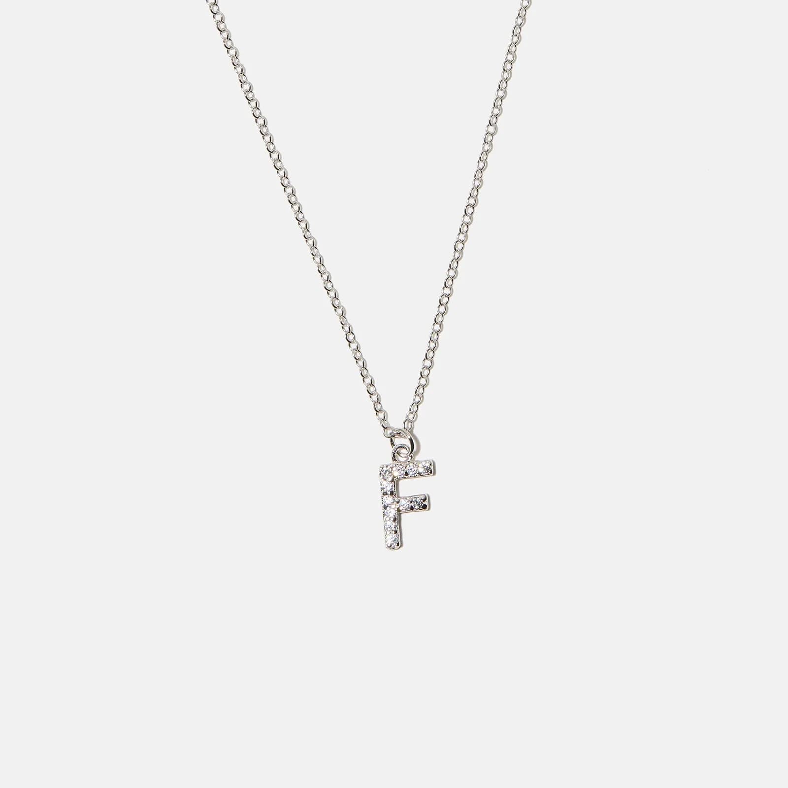 Halsband äkta silver, bokstav F - 42+3 cm