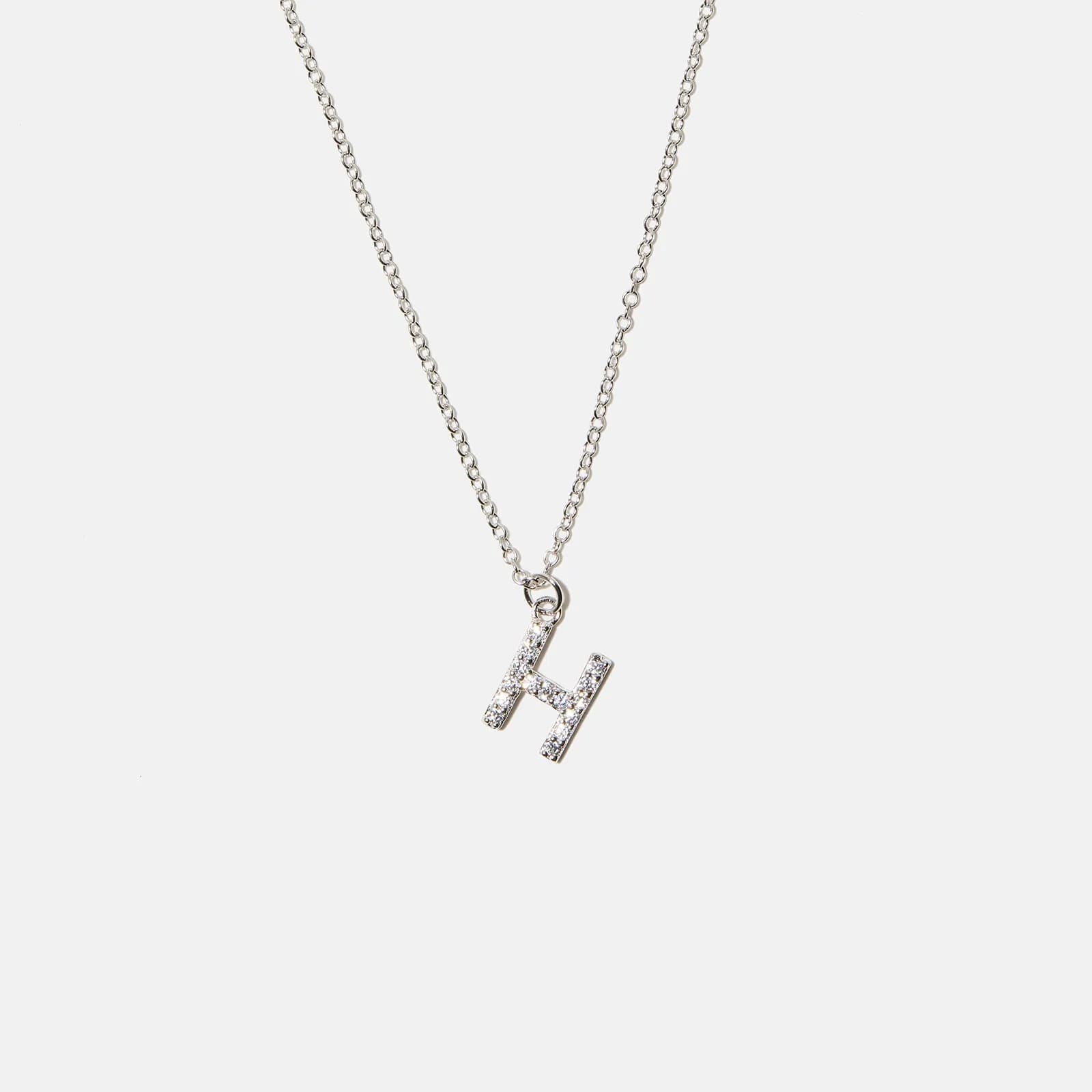 Halsband äkta silver, bokstav H - 42+3 cm 1