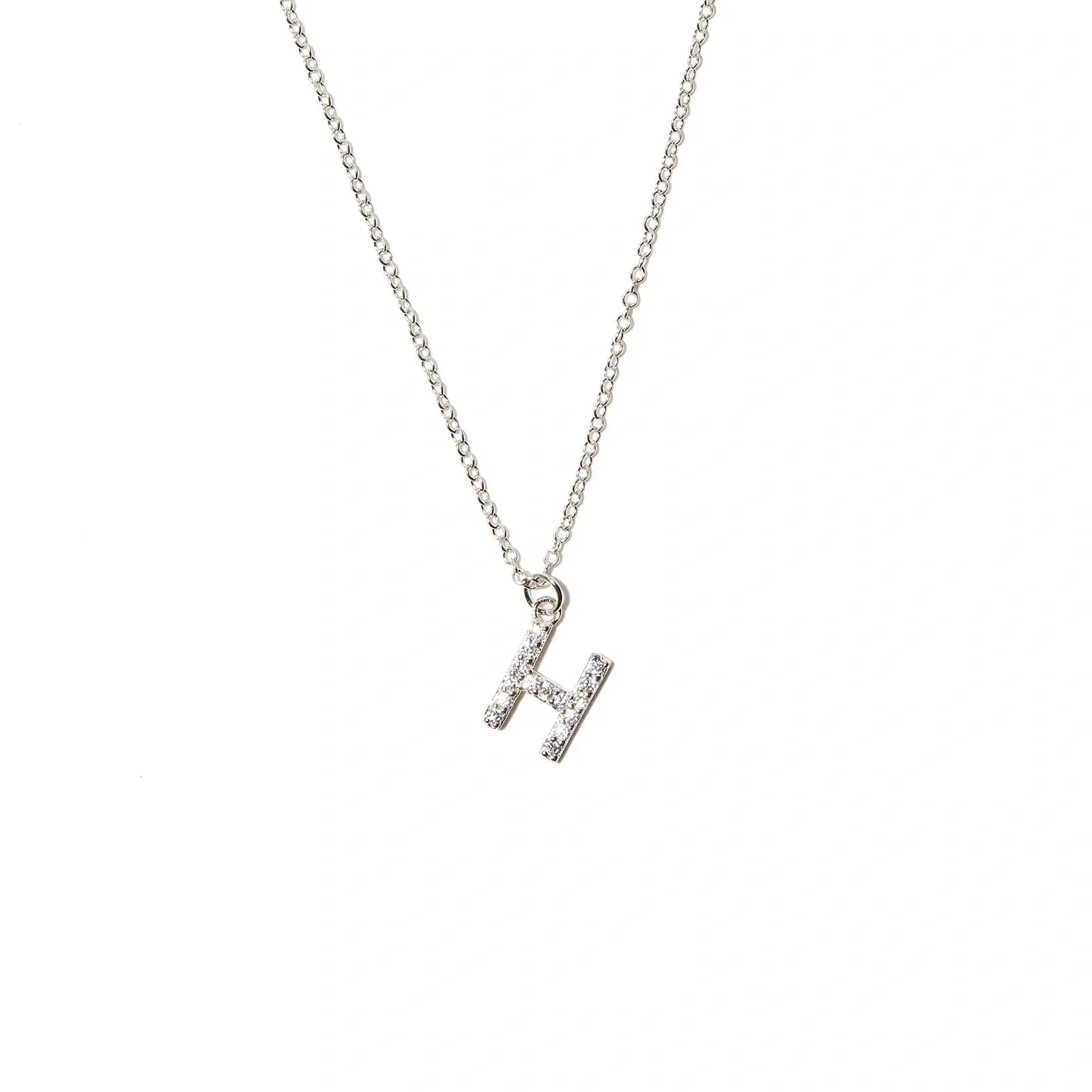 Halsband äkta silver, bokstav H - 42+3 cm