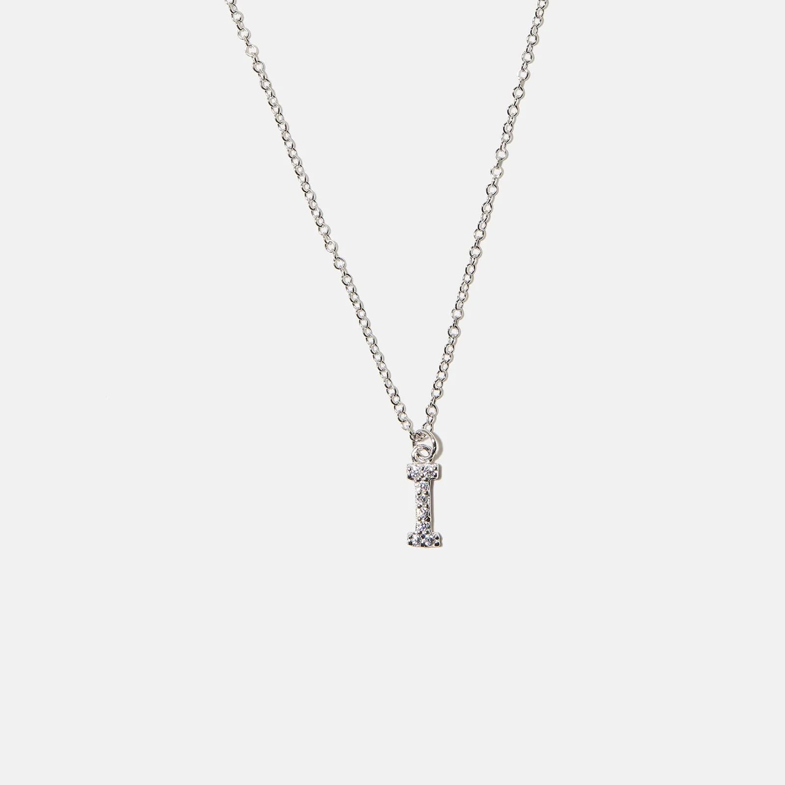 Halsband äkta silver, bokstav I - 42+3 cm