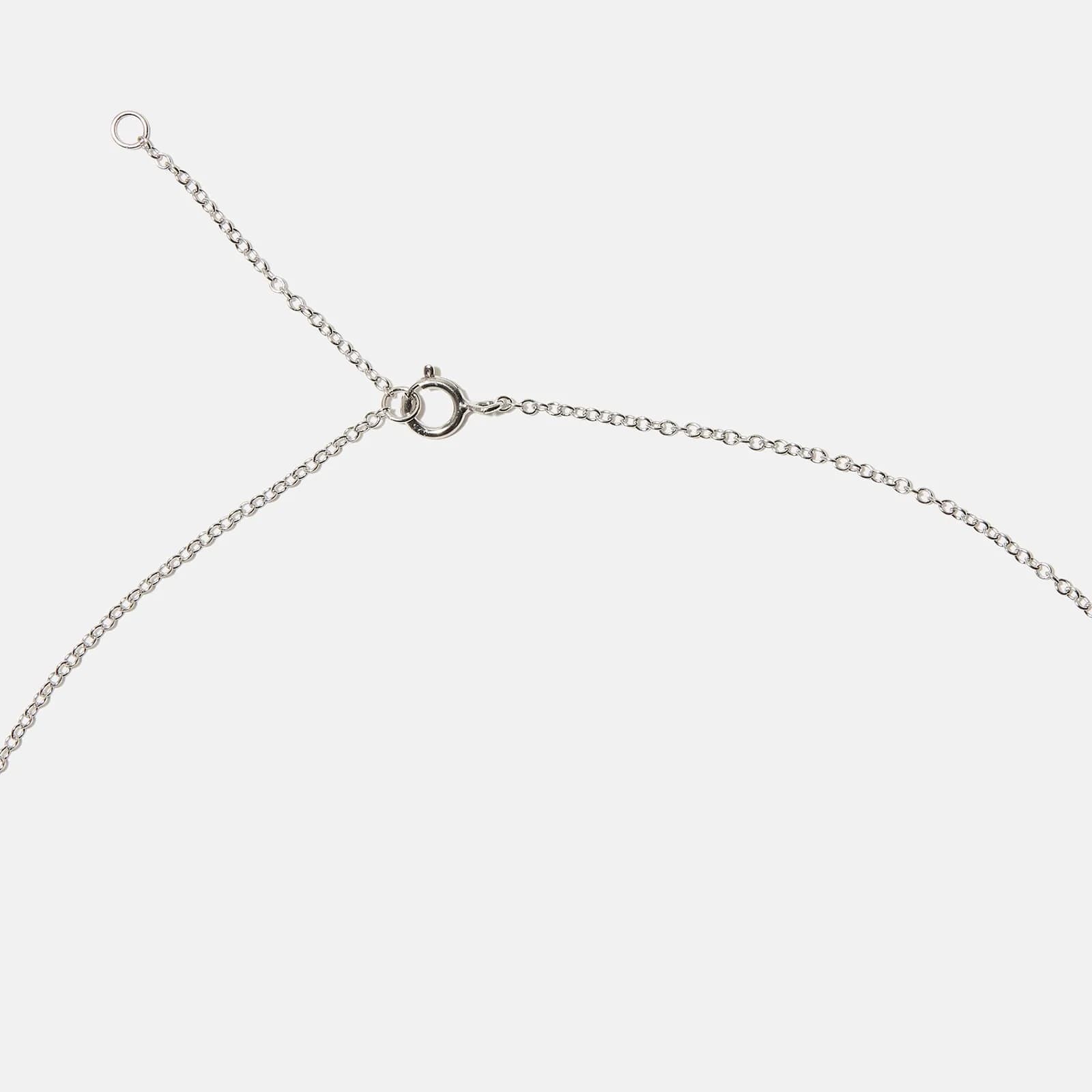 Halsband äkta silver, bokstav I - 42+3 cm 2