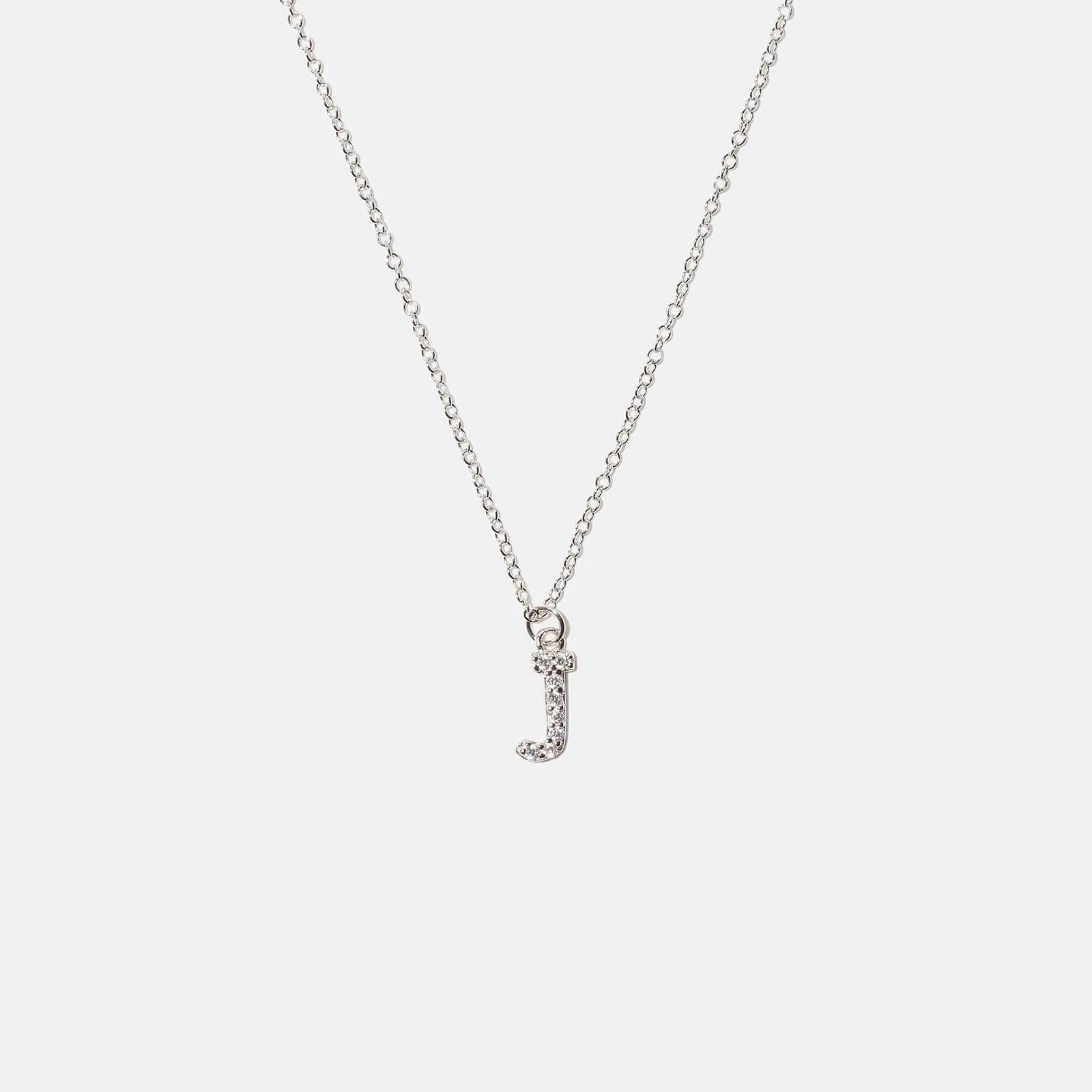 Halsband äkta silver, bokstav J - 42+3 cm 1
