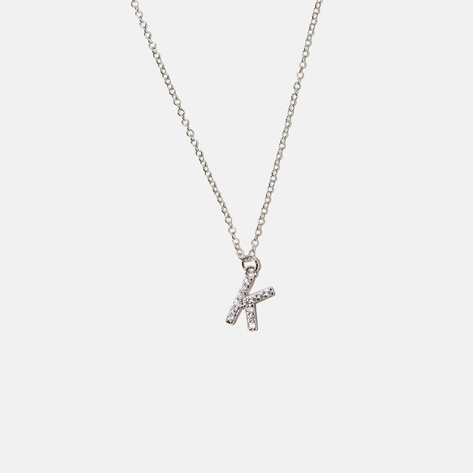 Halsband äkta silver, bokstav K - 42+3 cm