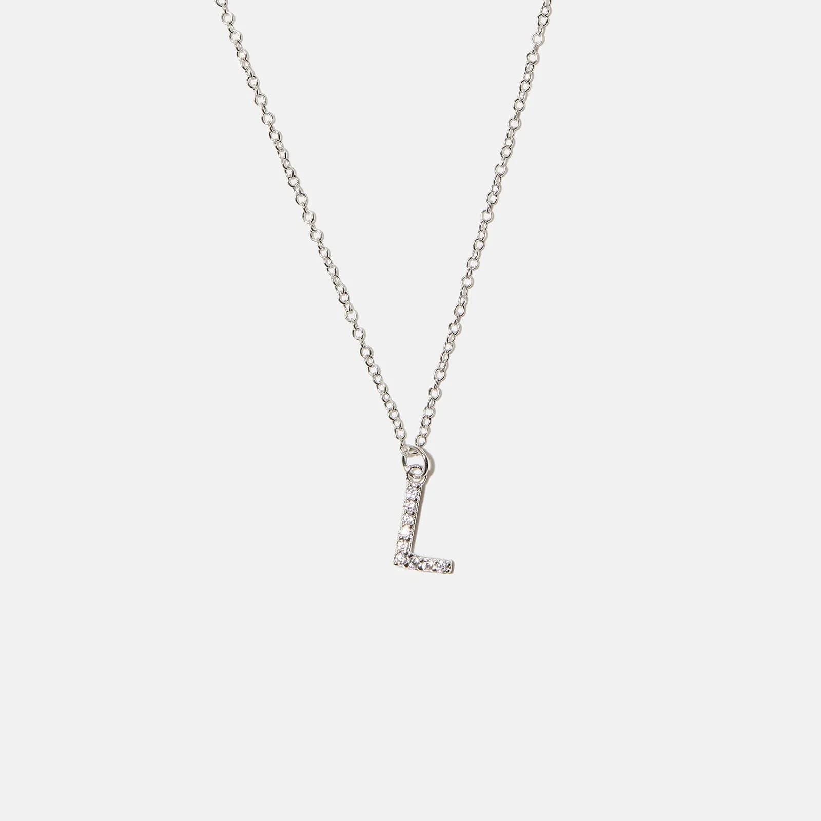 Halsband äkta silver, bokstav L - 42+3 cm
