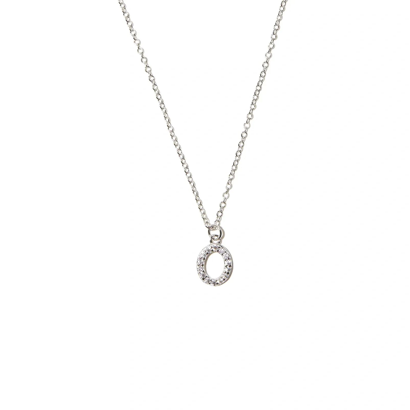 Halsband äkta silver, bokstav O - 42+3 cm