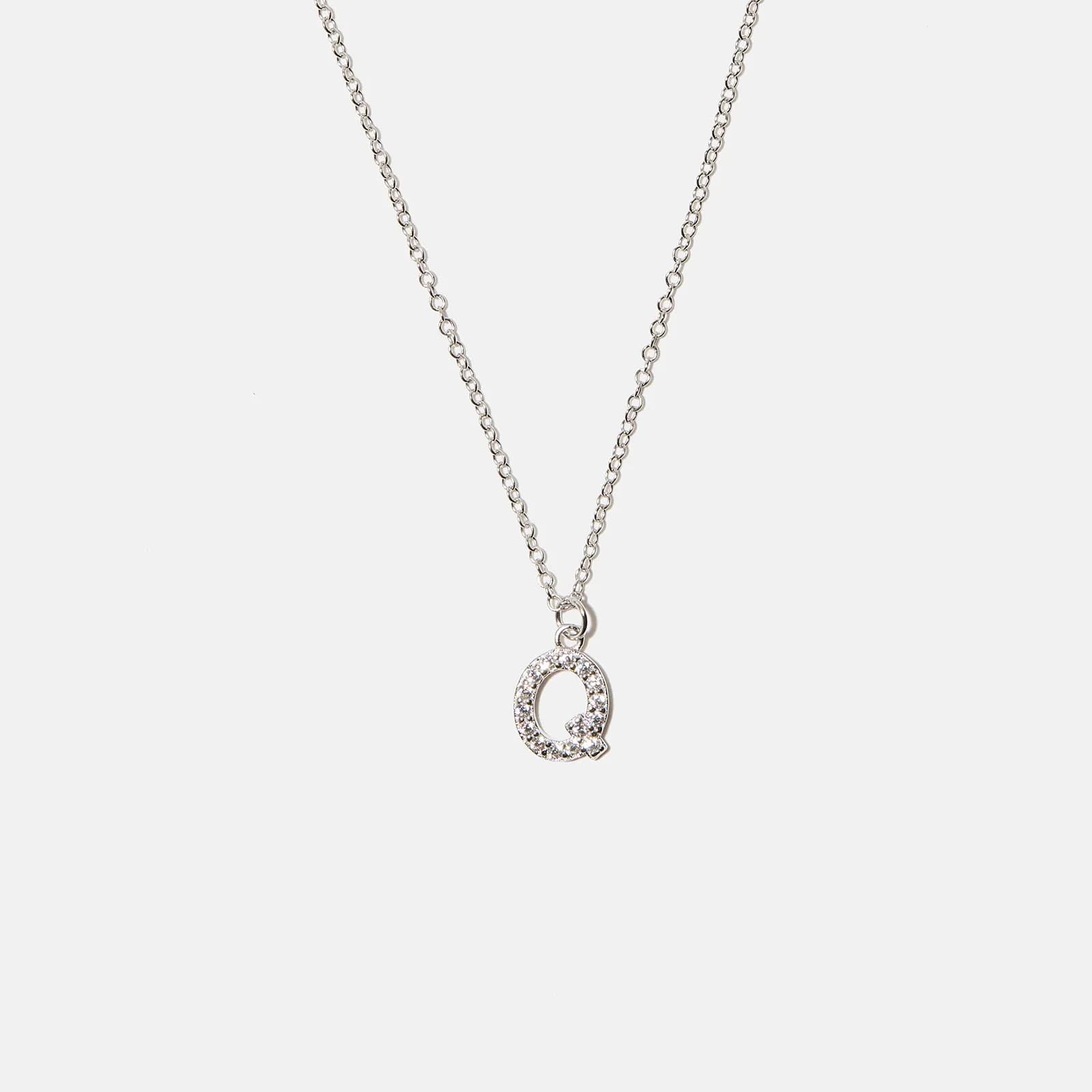 Halsband äkta silver, bokstav Q - 42+3 cm