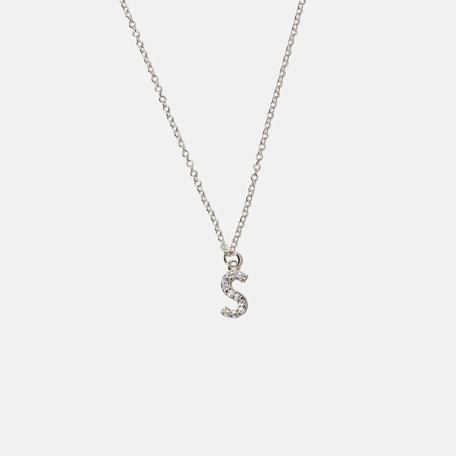 Halsband äkta silver, bokstav S - 42+3 cm 1