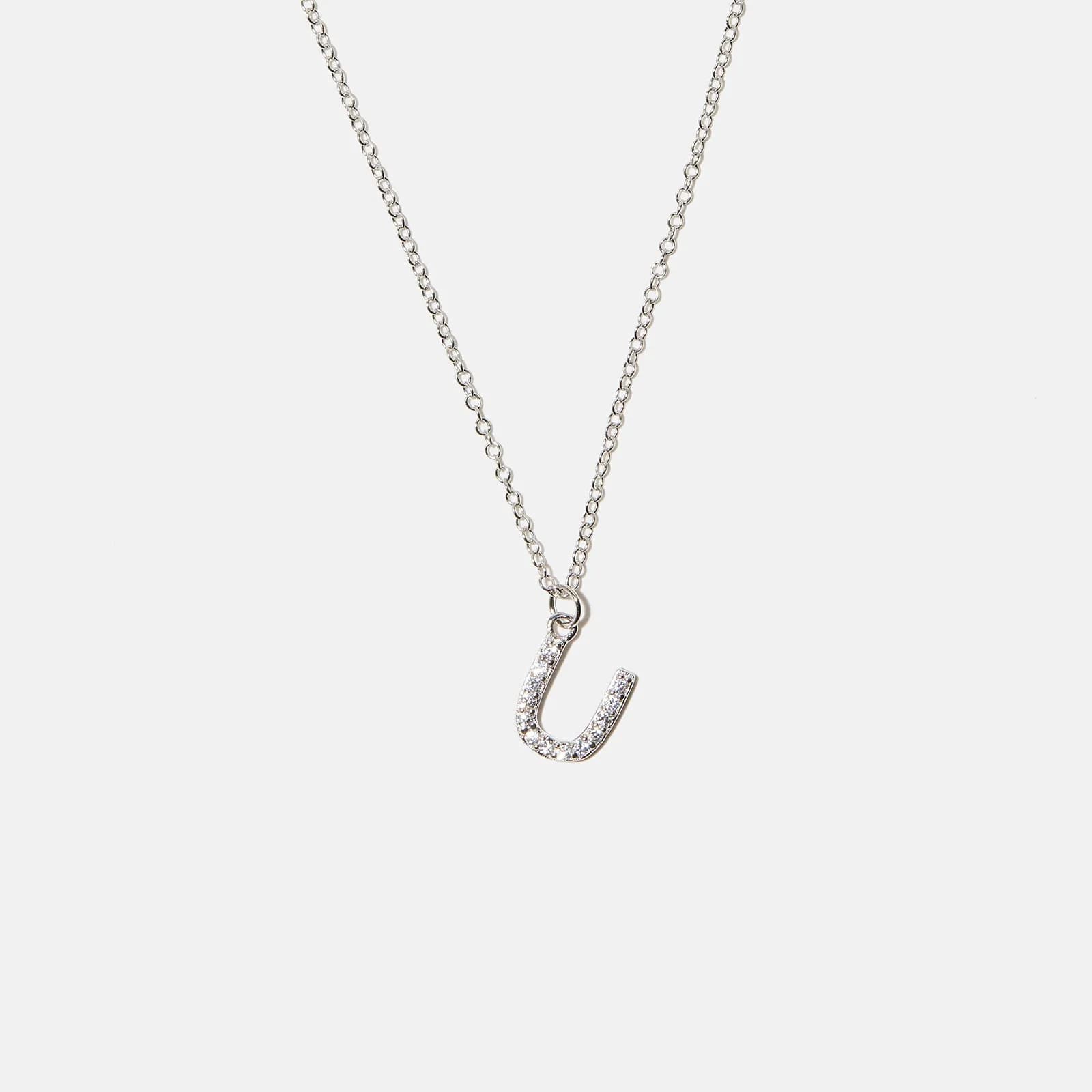 Halsband äkta silver, bokstav U - 42+3 cm 1