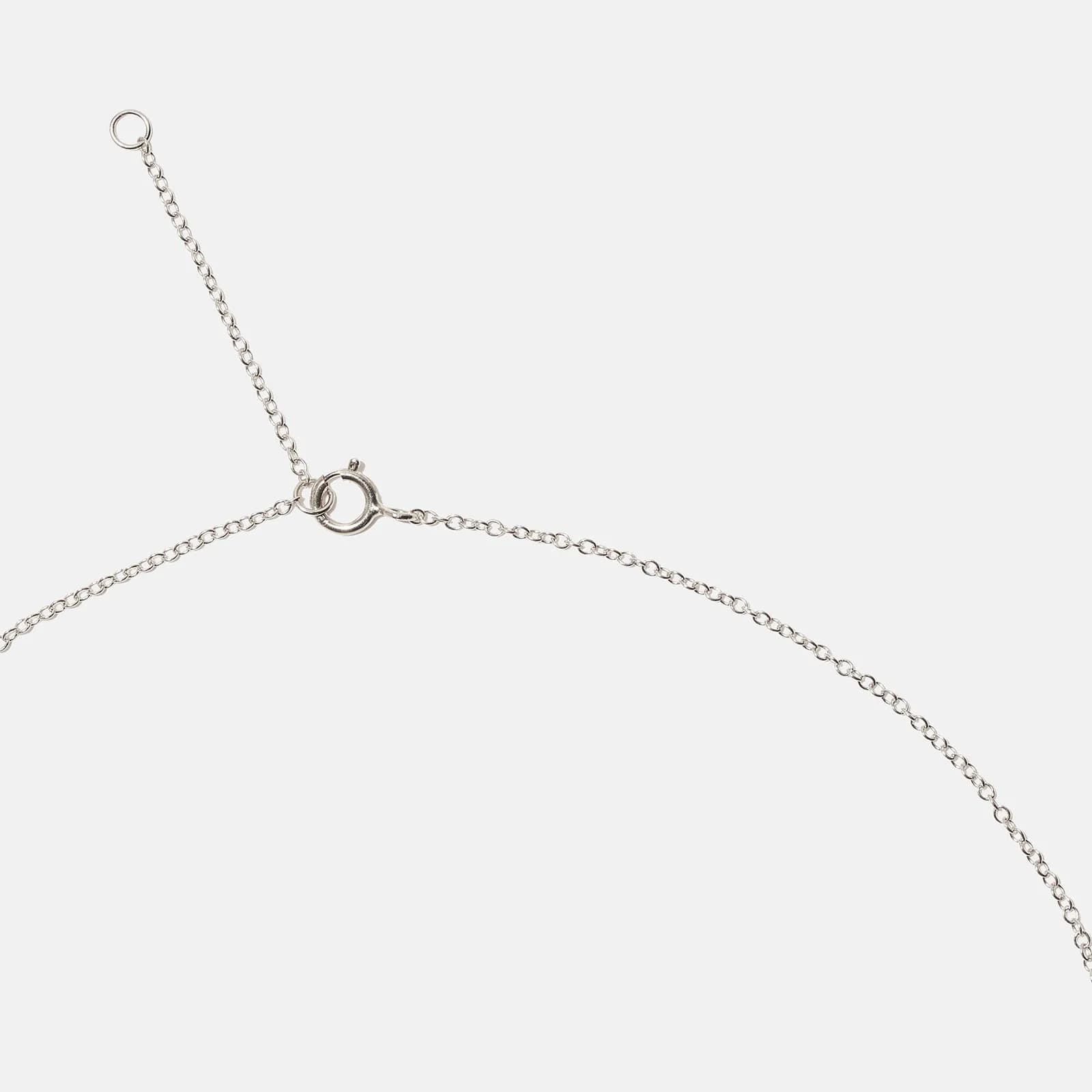 Halsband äkta silver, bokstav V - 42+3 cm 3