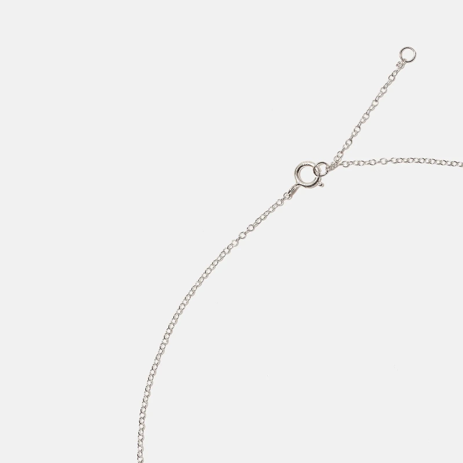 Halsband äkta silver, bokstav W - 42+3 cm 4