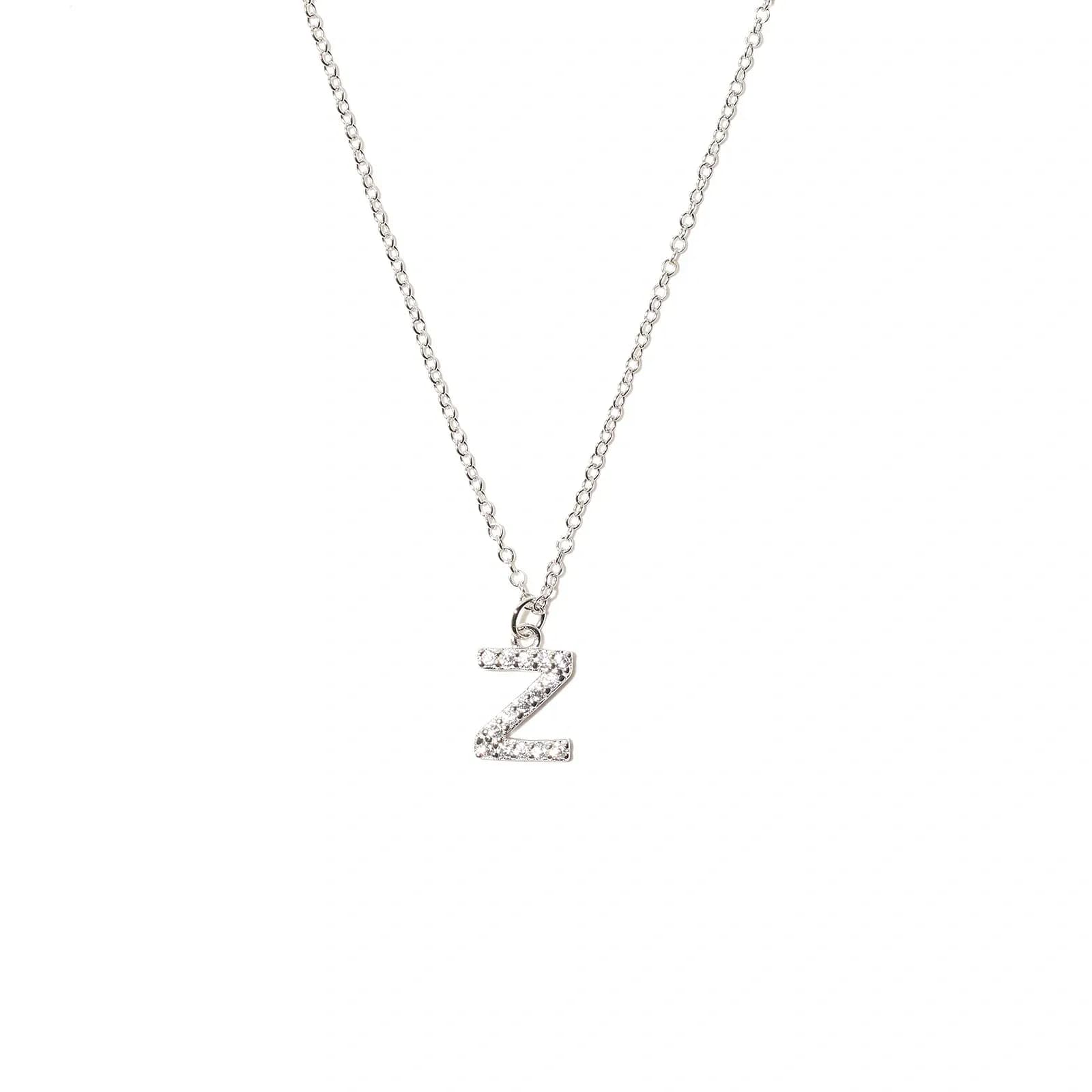 Halsband äkta silver, bokstav Z - 42+3 cm