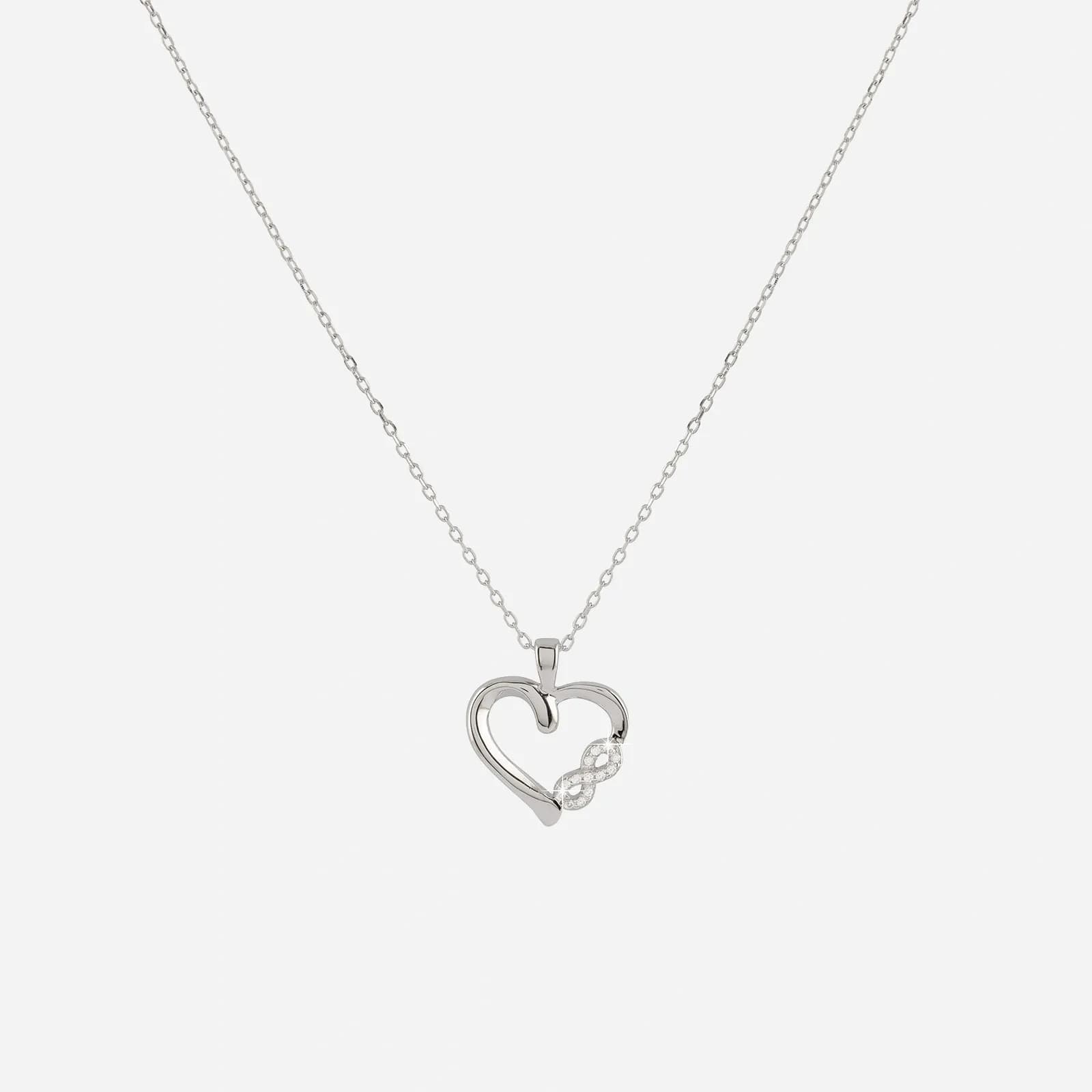 Silverhalsband hjärta & Infinitysymbol 40+5 cm