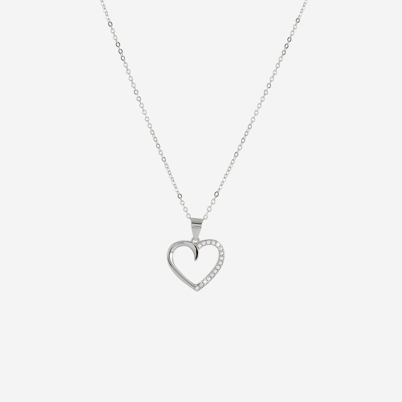 Halsband i äkta silver - öppet hjärta, 40+5 cm