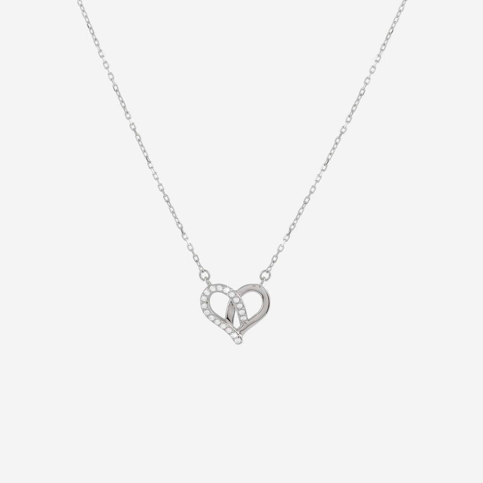 Silverhalsband med hjärtberlock 40+5 cm 1
