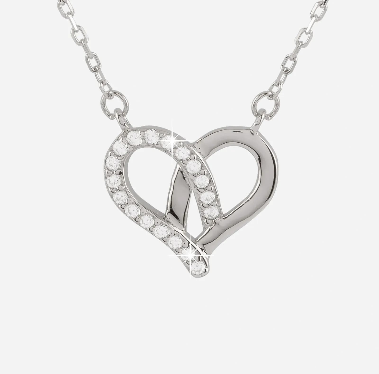 Silverhalsband med hjärtberlock 40+5 cm 2