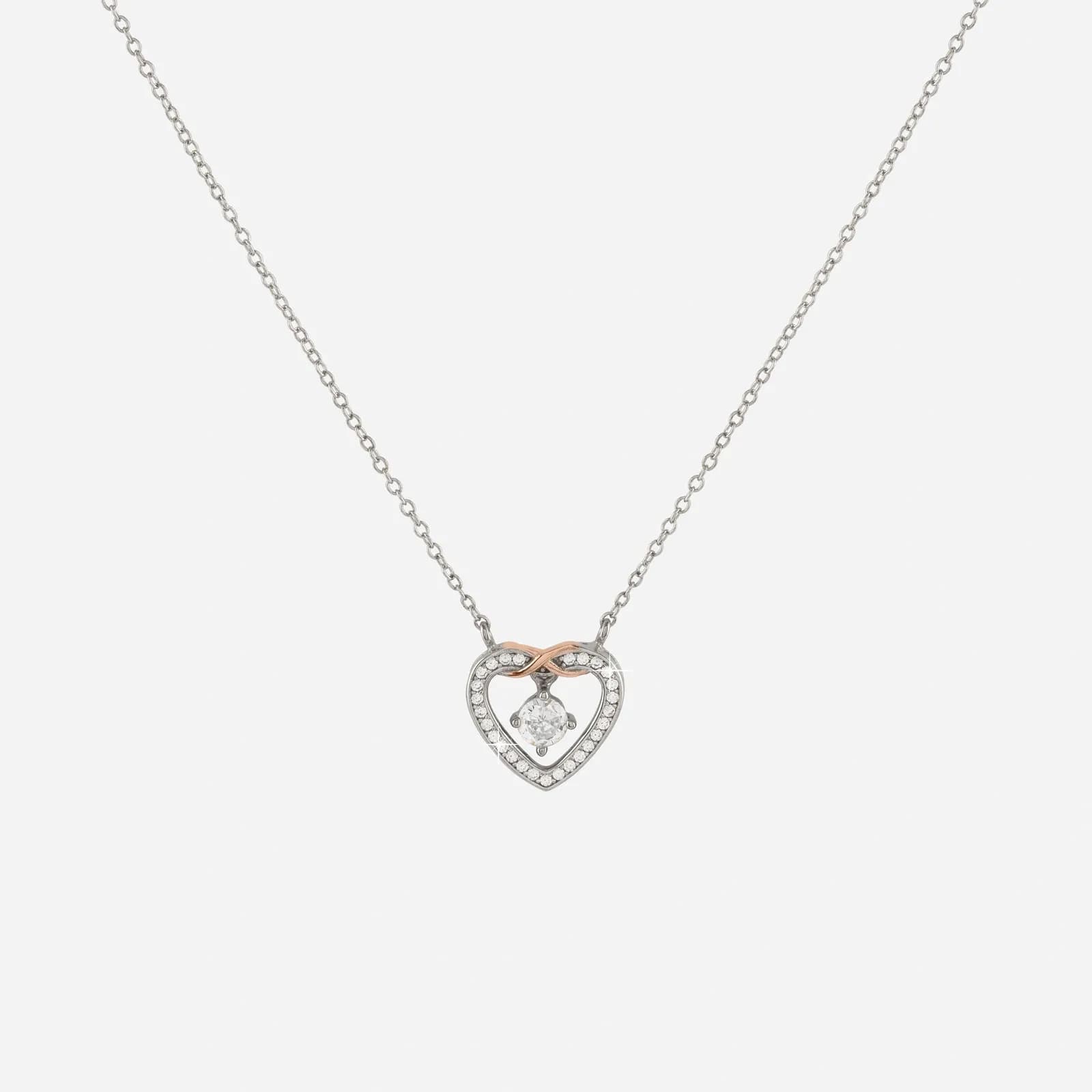 Silverhalsband med hjärtberlock 42+3 cm 1