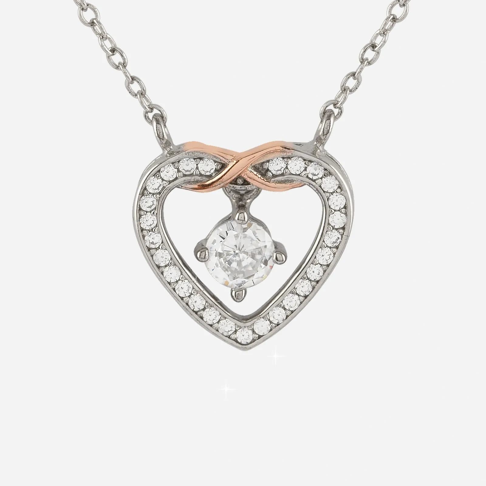 Silverhalsband med hjärtberlock 42+3 cm 2