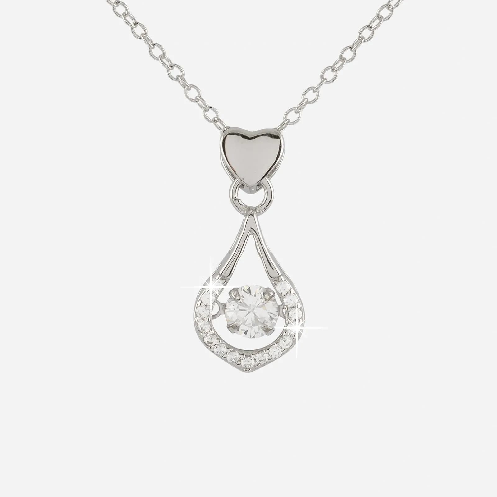 Silverhalsband droppe & hjärta 42+3 cm 2