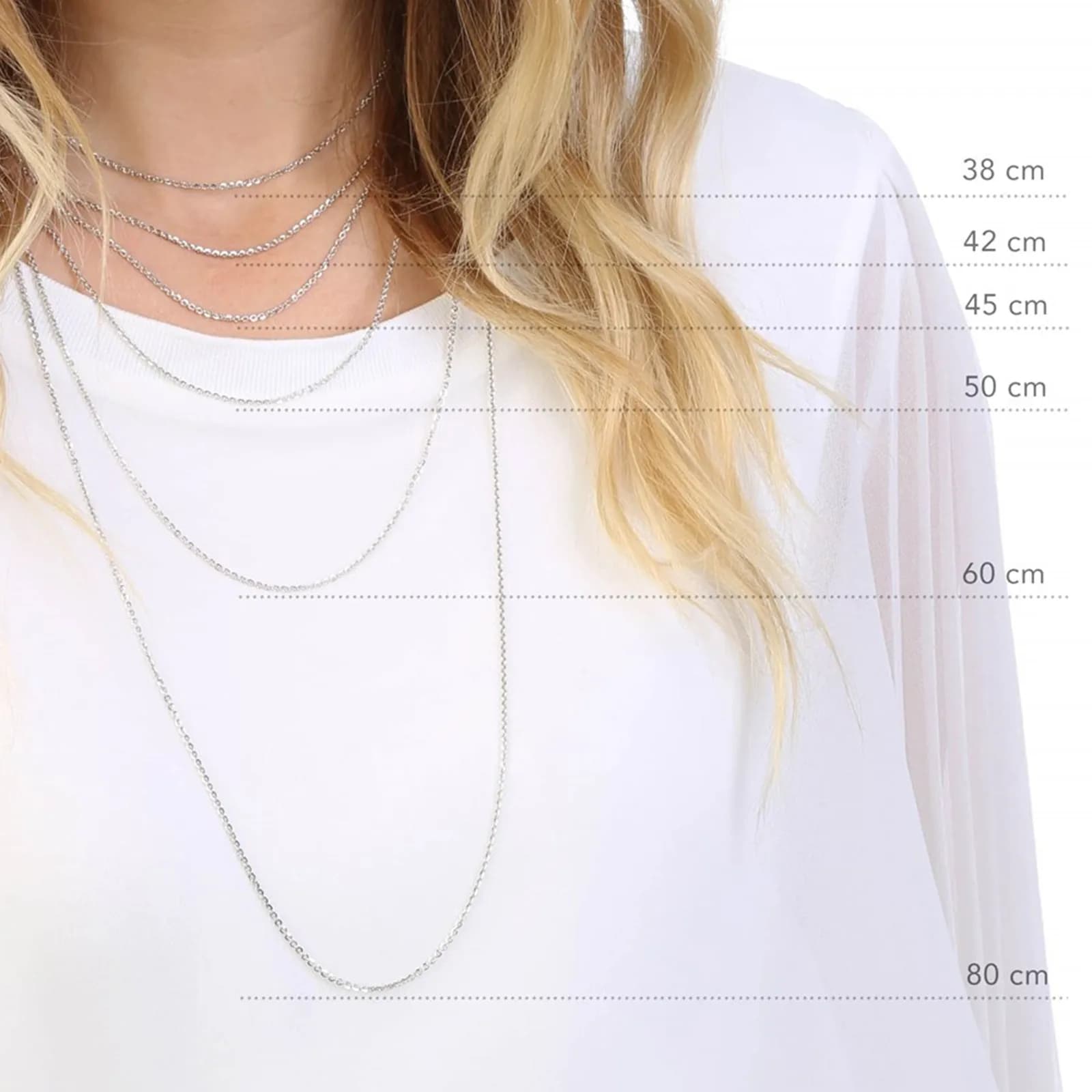 Silverhalsband popcornlänk - 1,2 mm 2