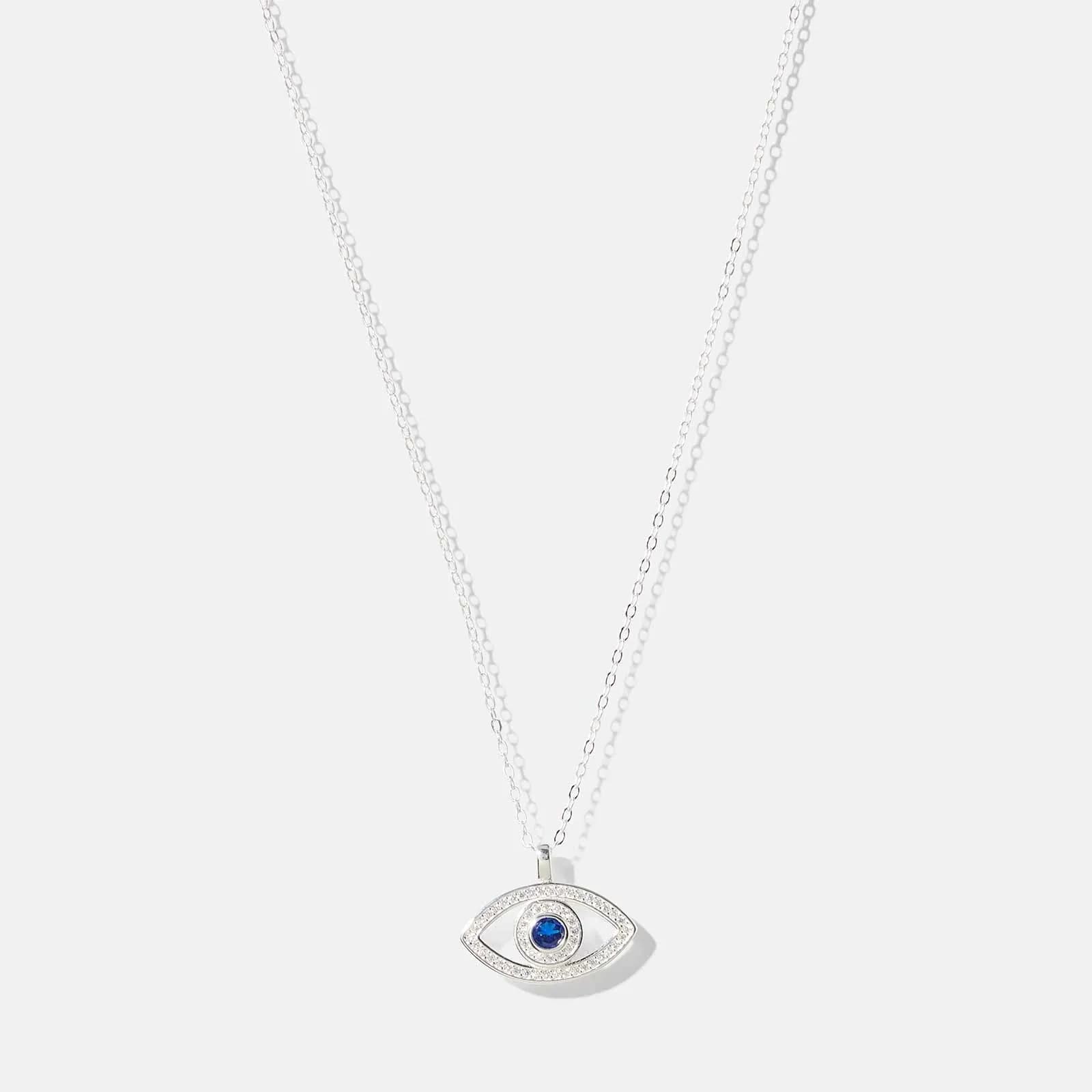 Halsband i äkta silver - berlock öga, 40+5cm