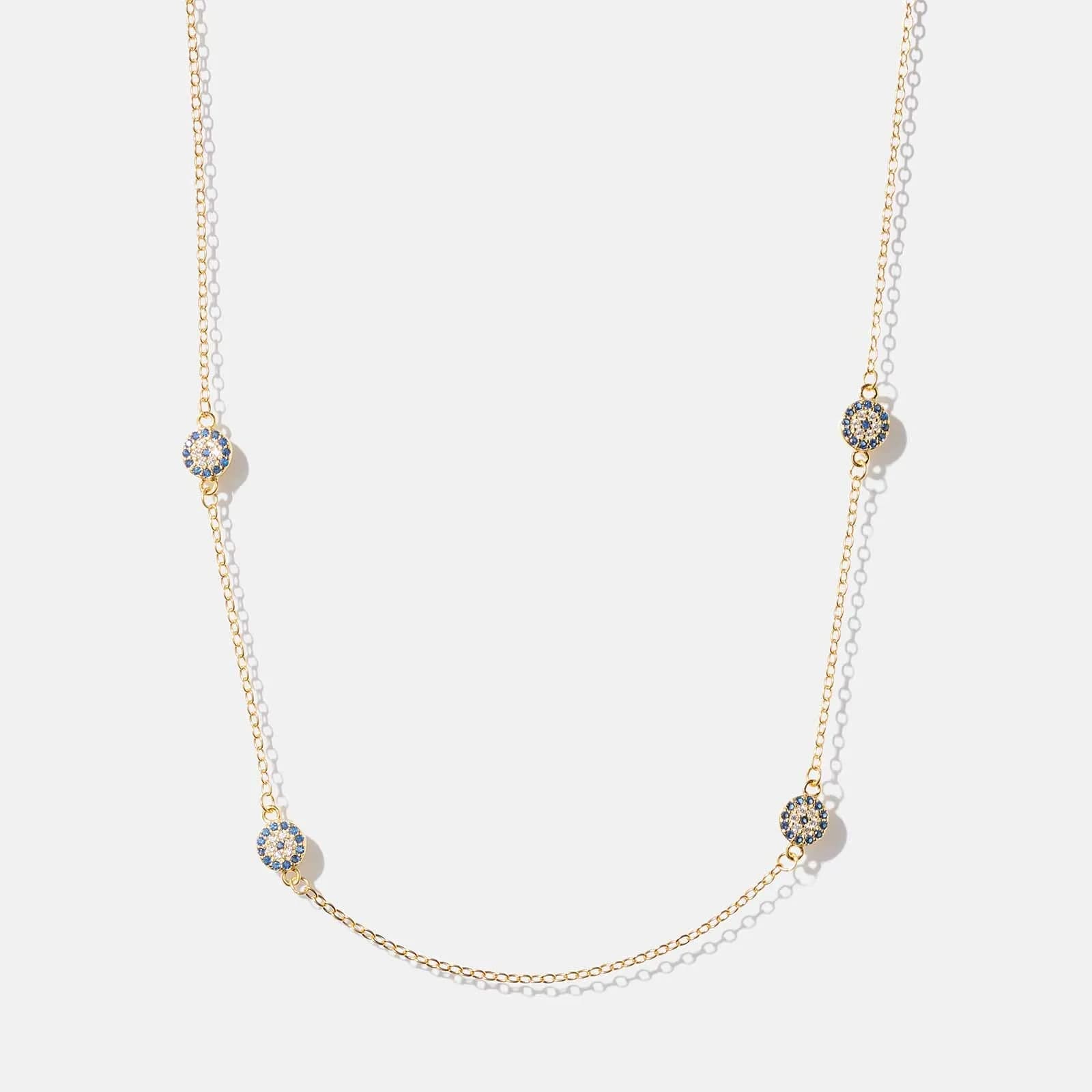 Guldpläterat halsband i äkta silver -  fyra cirklar, 40+5cm 1