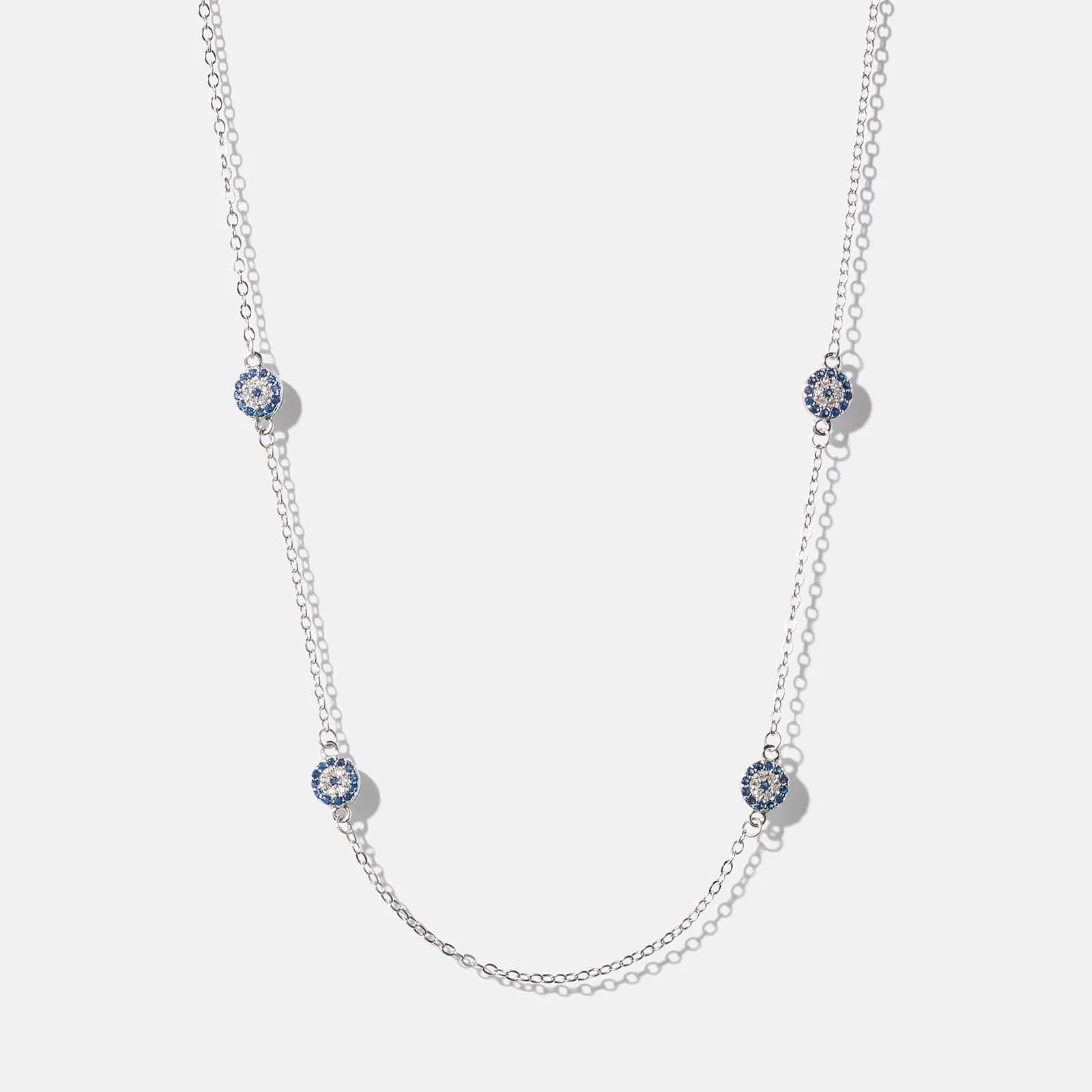 Halsband i äkta silver - fyra cirklar, 40+5cm 1