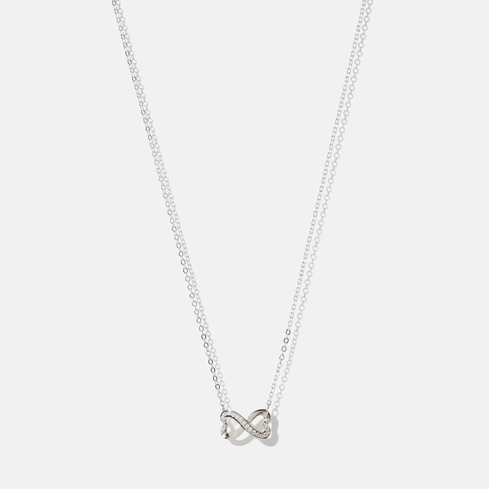 Halsband i äkta silver - infinitysybol/hjärtan, 42+3cm