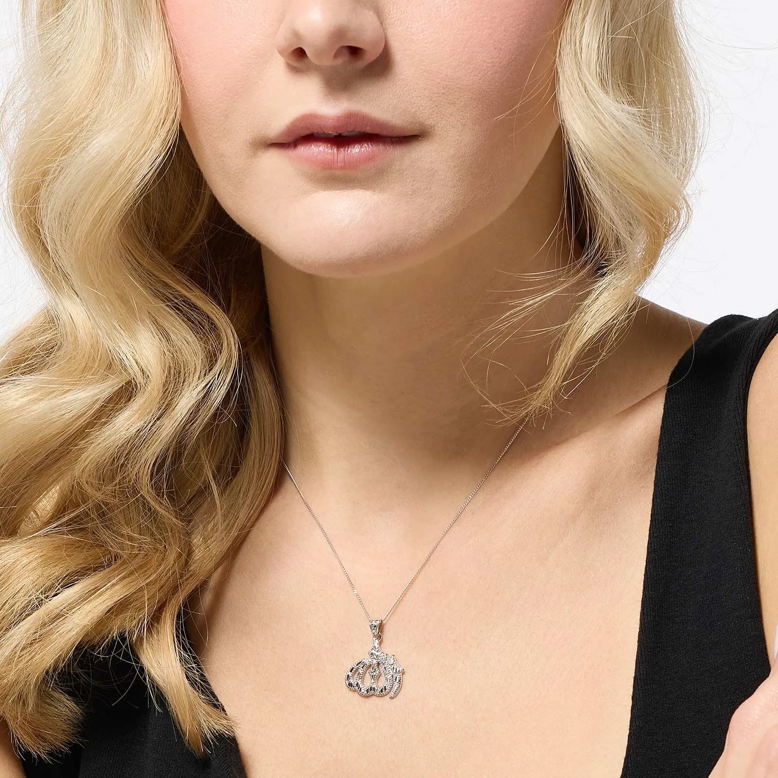Halsband i äkta silver Allah-symbol  42+5cm 2