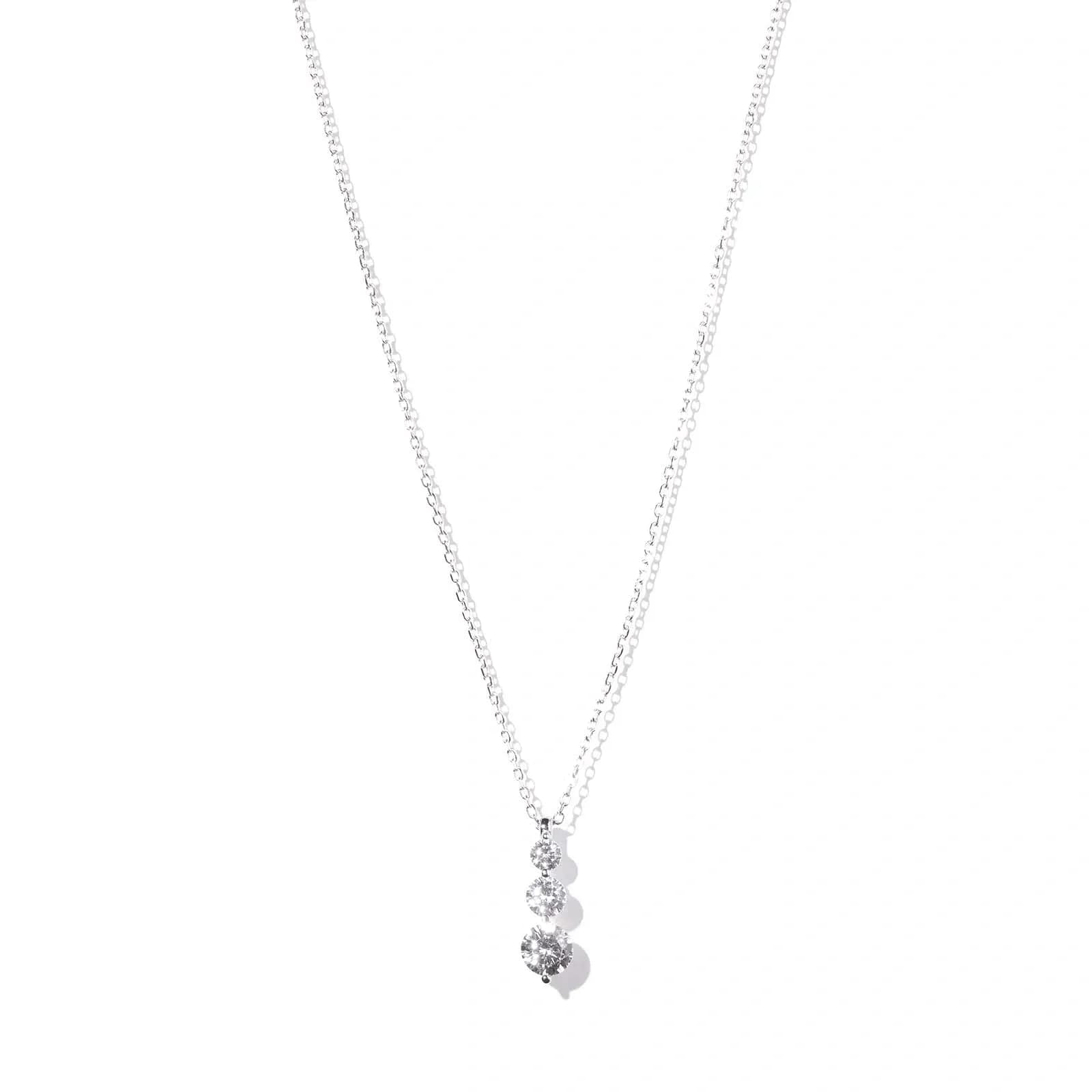 Halsband i äkta silver - hänge med tre Zirkonia, 40+5cm