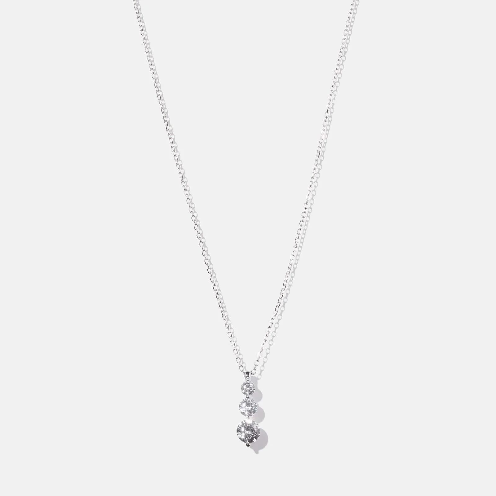 Halsband i äkta silver - hänge med tre Zirkonia, 40+5cm 1