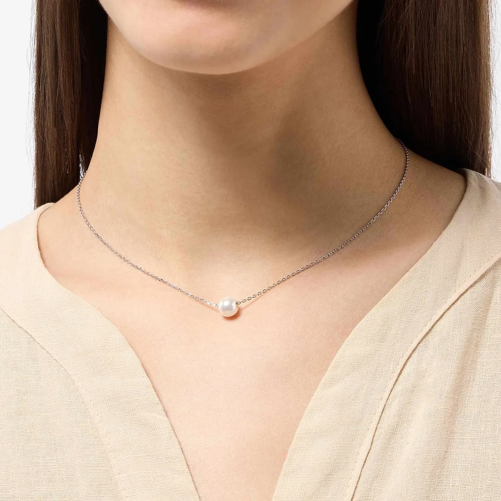 Halsband i äkta silver - Integrerad Zirkonia, 40+5cm 2