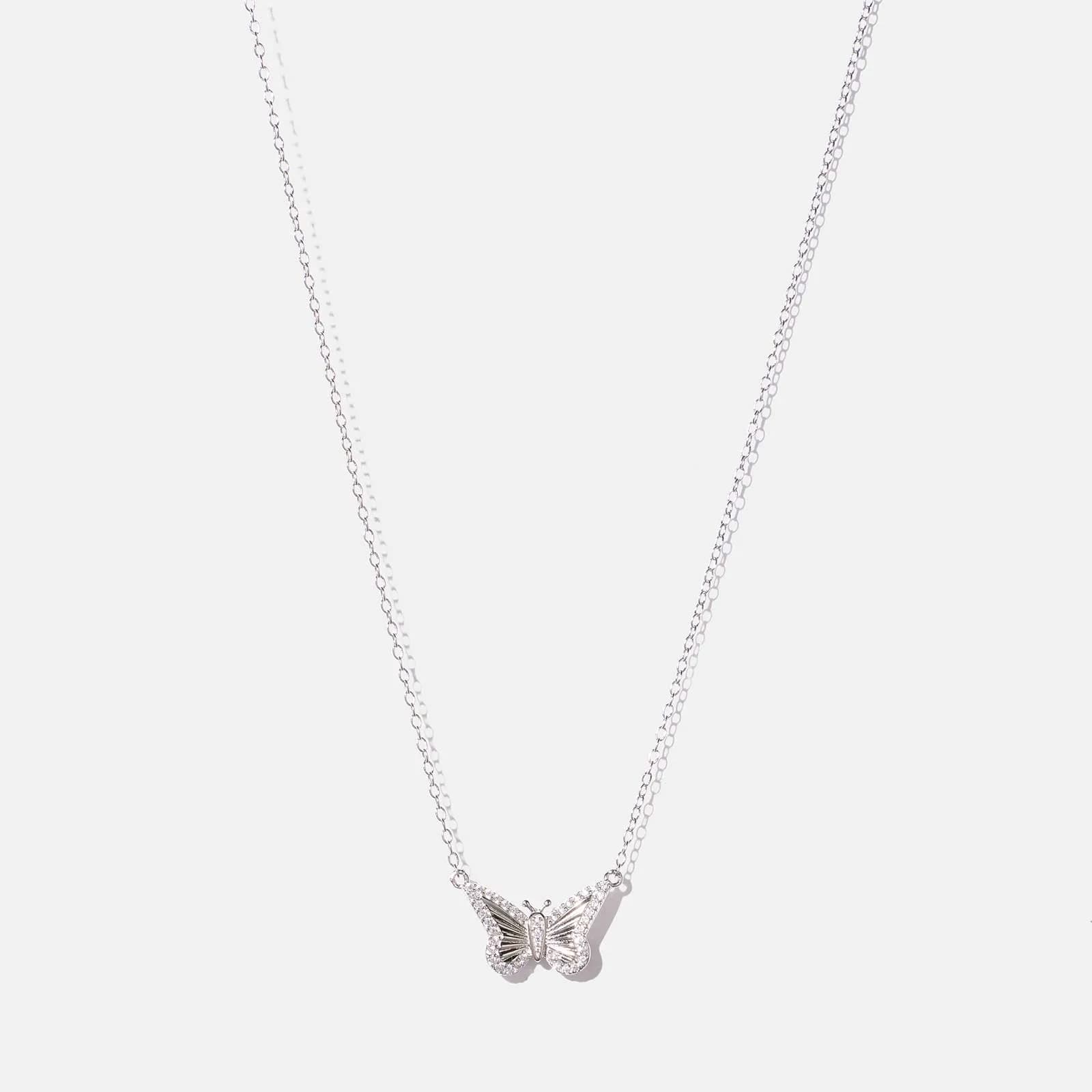 Halsband i äkta silver - hänge fjäril