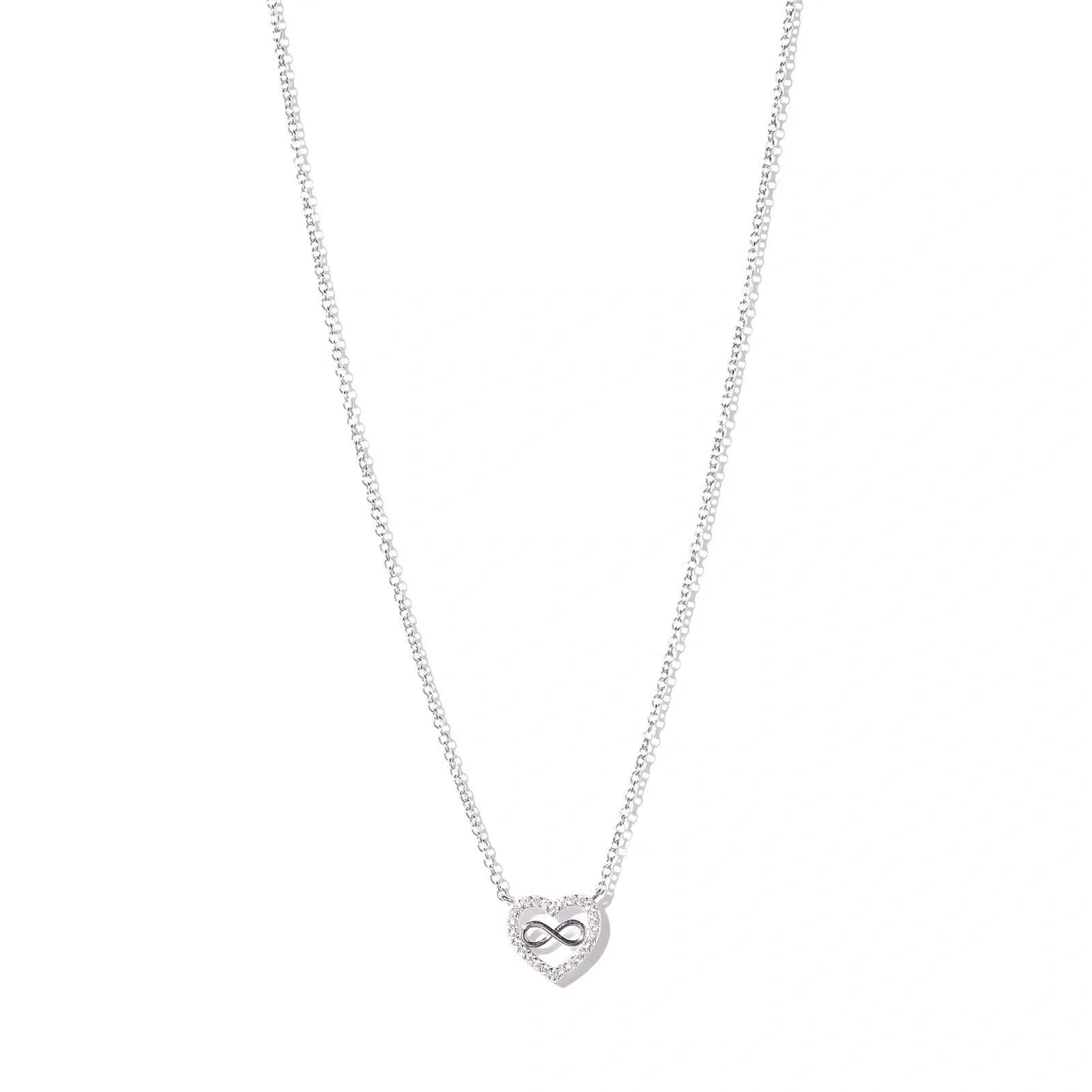 Halsband äkta silver - Infinity & hjärta