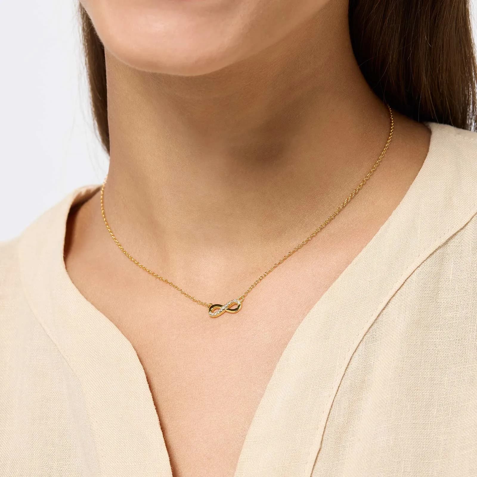 Halsband guldpläterat silver - hänge Infinitysymbol 3