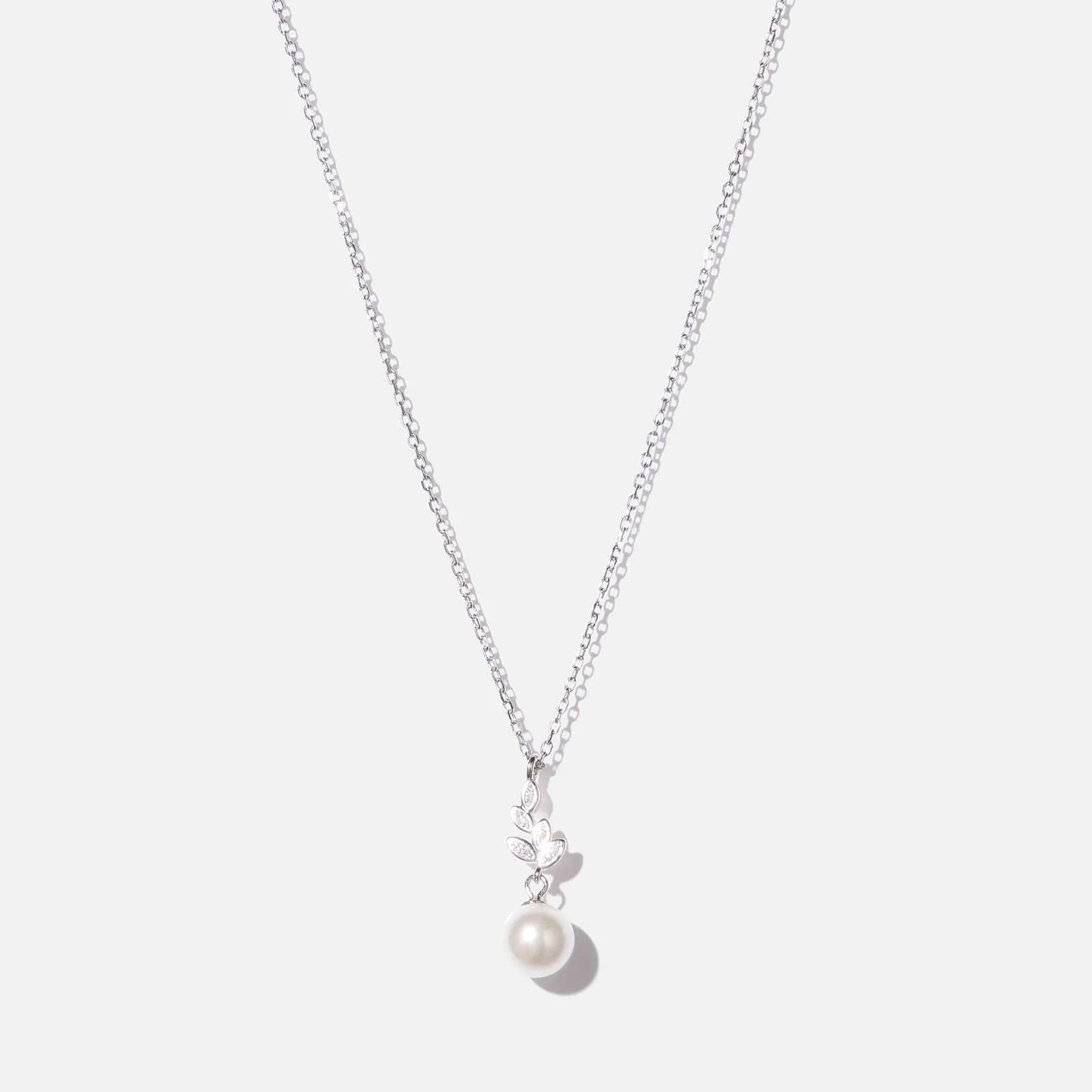 Halsband i äkta silver - pärlhänge, 42+3cm 1