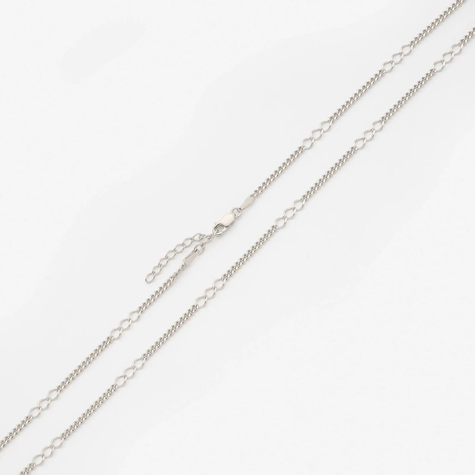 Halsband i silver -mixad pansar 42+3cm