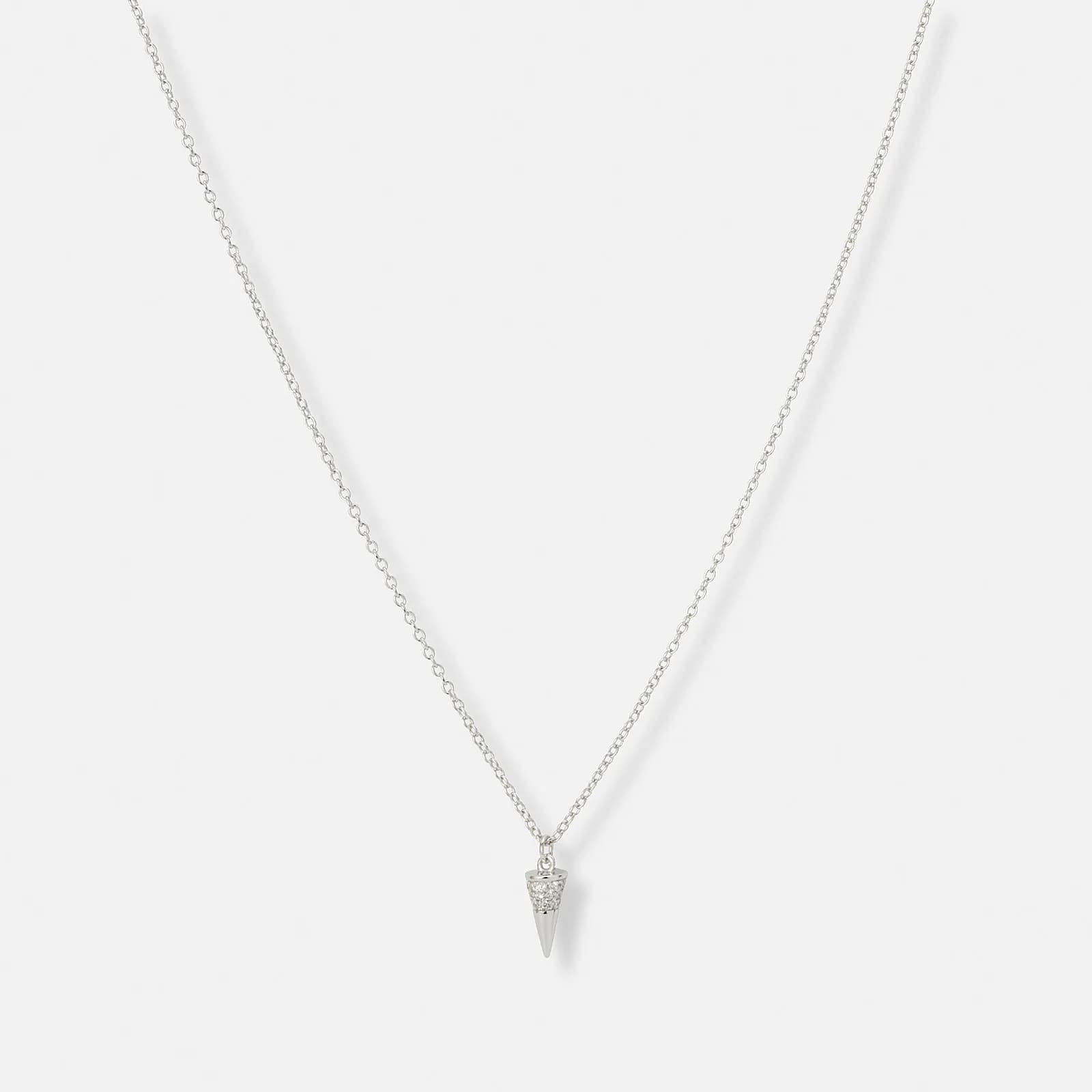 Silverhalsband med spike och stenar - 42+3cm