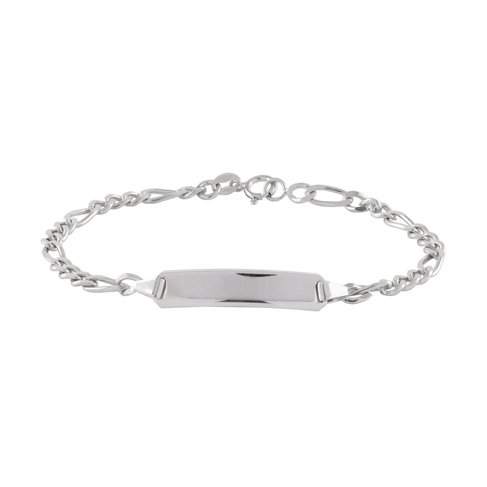 Armband dam äkta silver - Figarolänk & bricka 18 cm