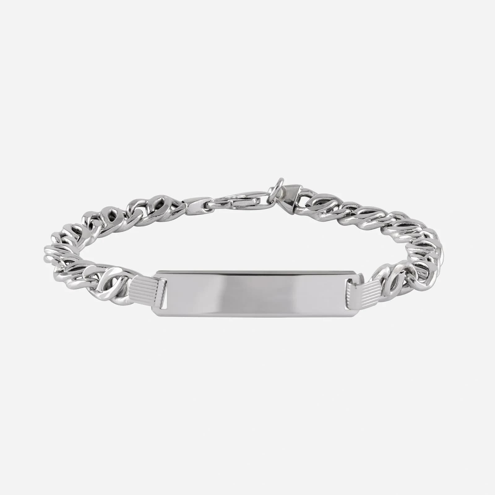 Armband dam äkta silver - bred pansar & bricka 19 cm