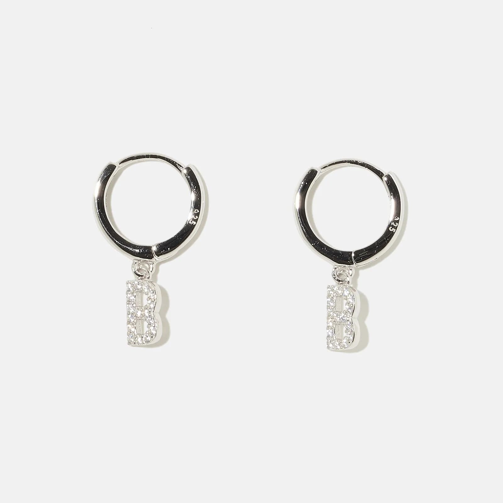 Örhängen äkta silver - hoops, bokstav B
